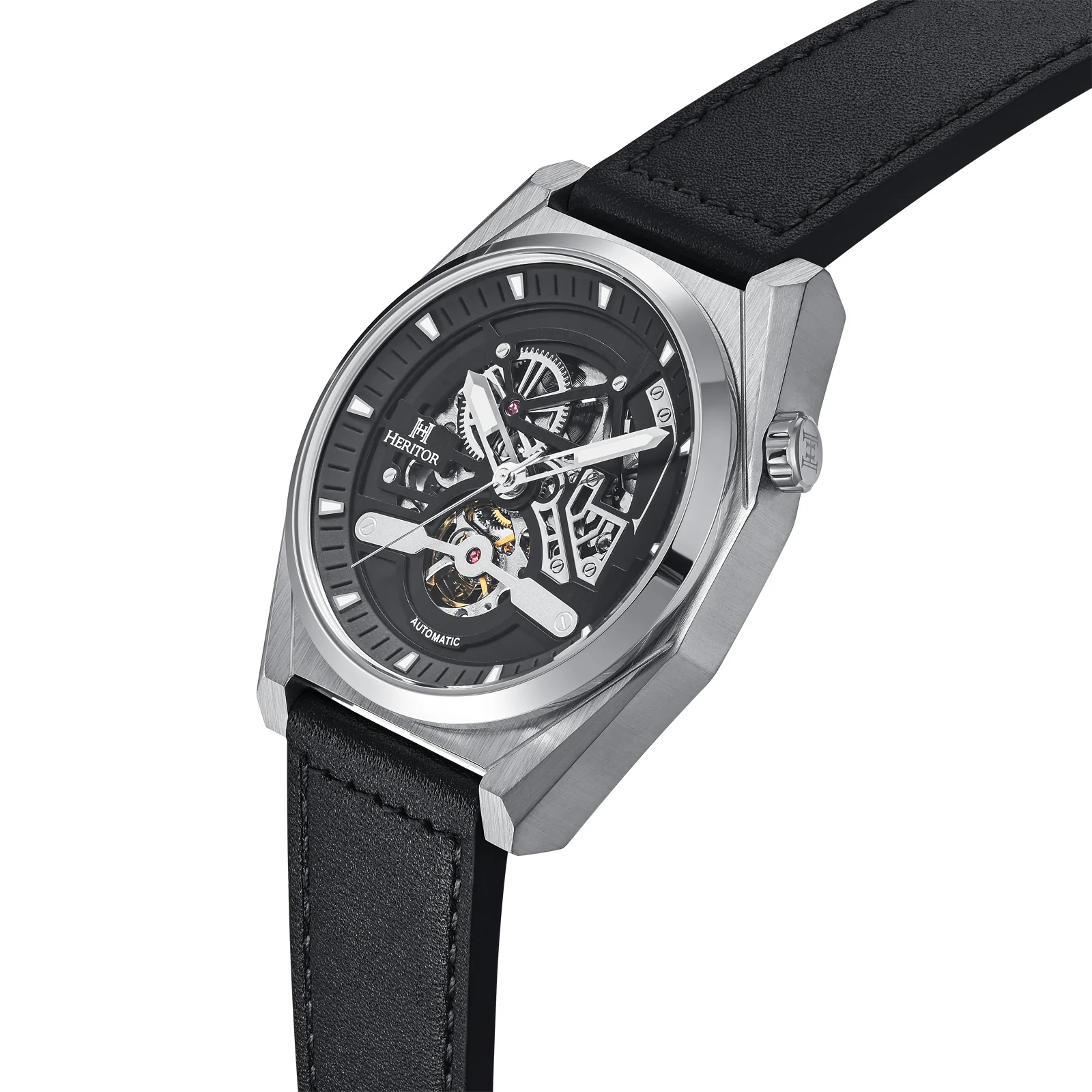 Amadeus Skeleton Watch Black / Silver | Black Dial - Image 2