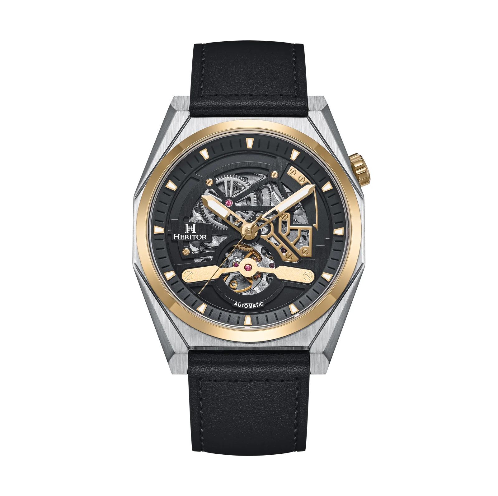 Amadeus Skeleton Watch Black / Gold | Black Dial