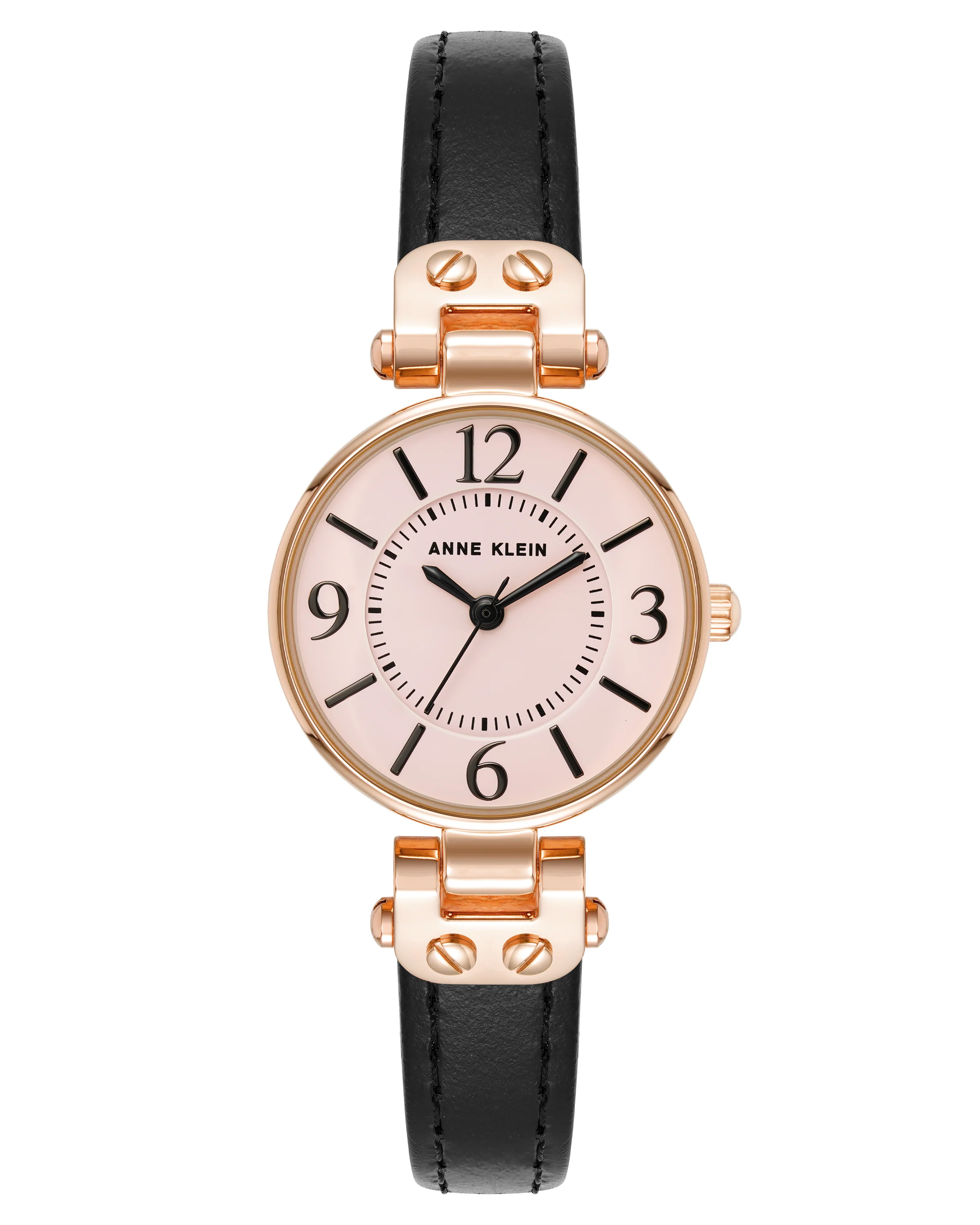 Anne Klein 34mm / Black and Gold | Pink Dial