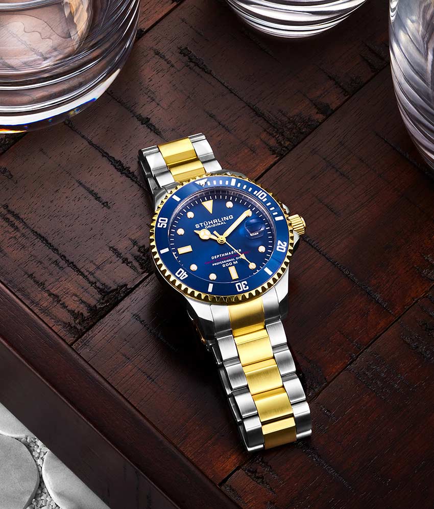 Aquadiver Blue Dial/ Silver Gold Stainless Steel Swiss Auto | Blue Dial - Image 3