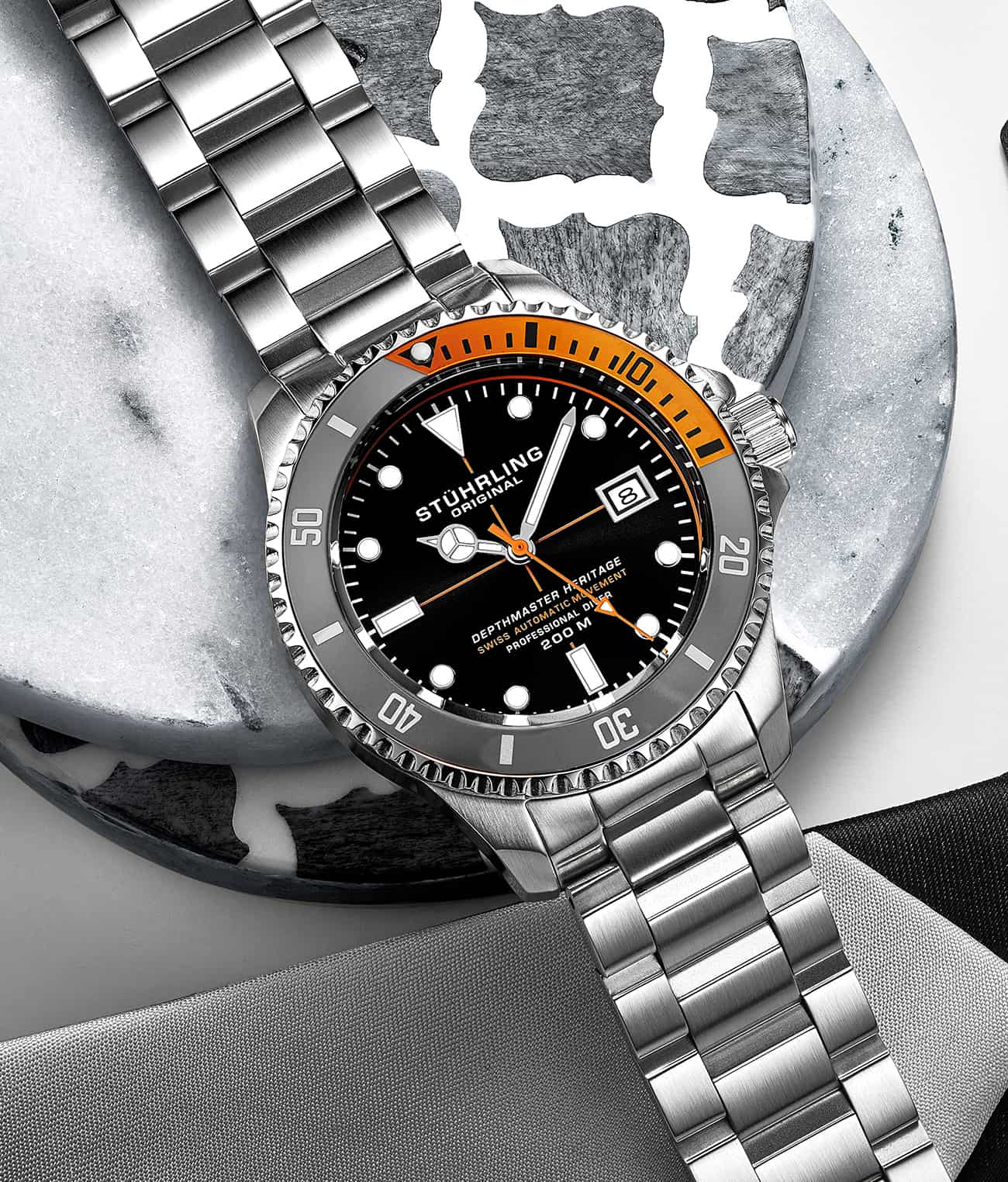 Aquadiver Black Dial/ Silver Stainless Steel Orange | Black Dial - Image 3