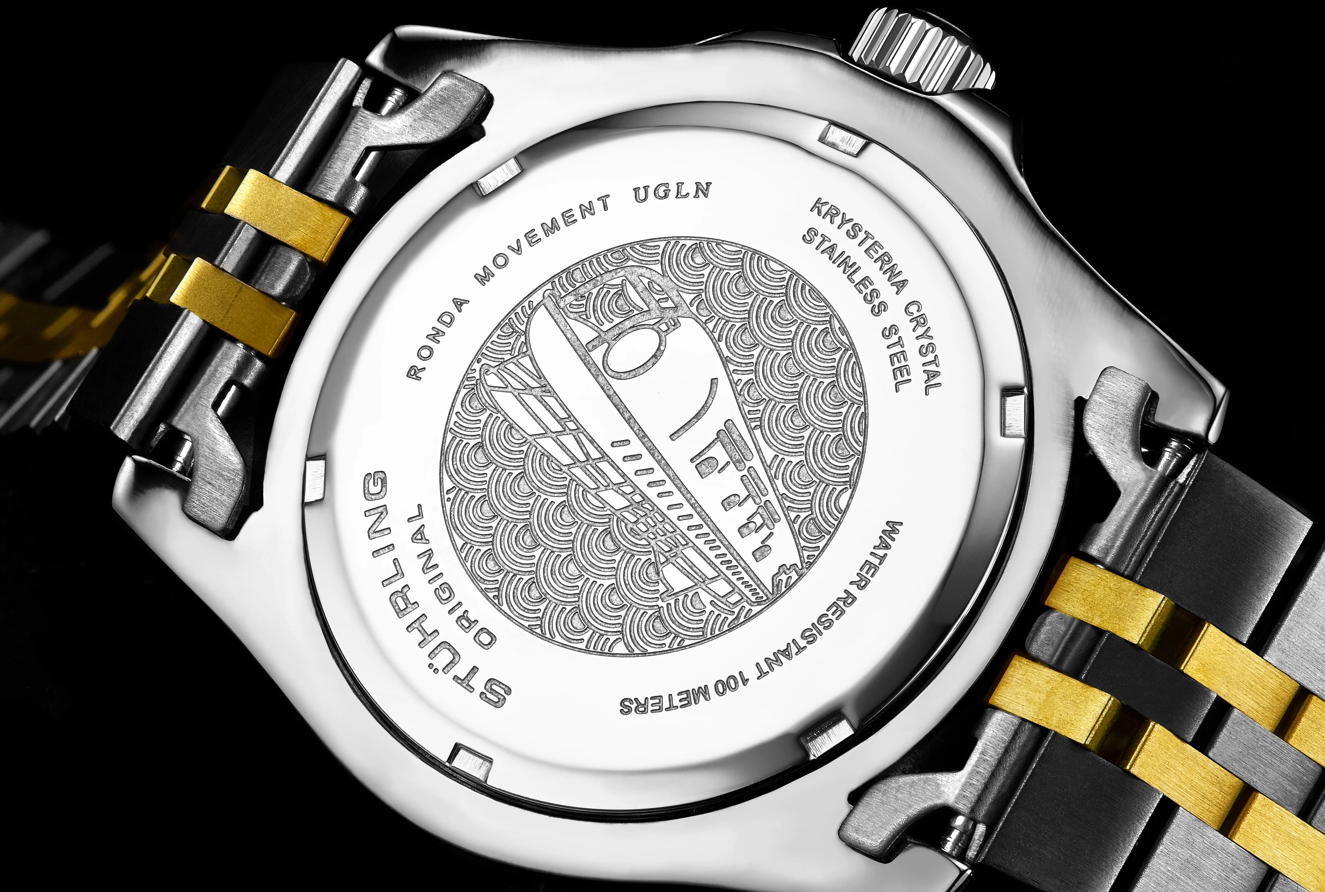 Aquadiver GMT Two Tone / Black + Gold Bezel | Black Dial - Image 4