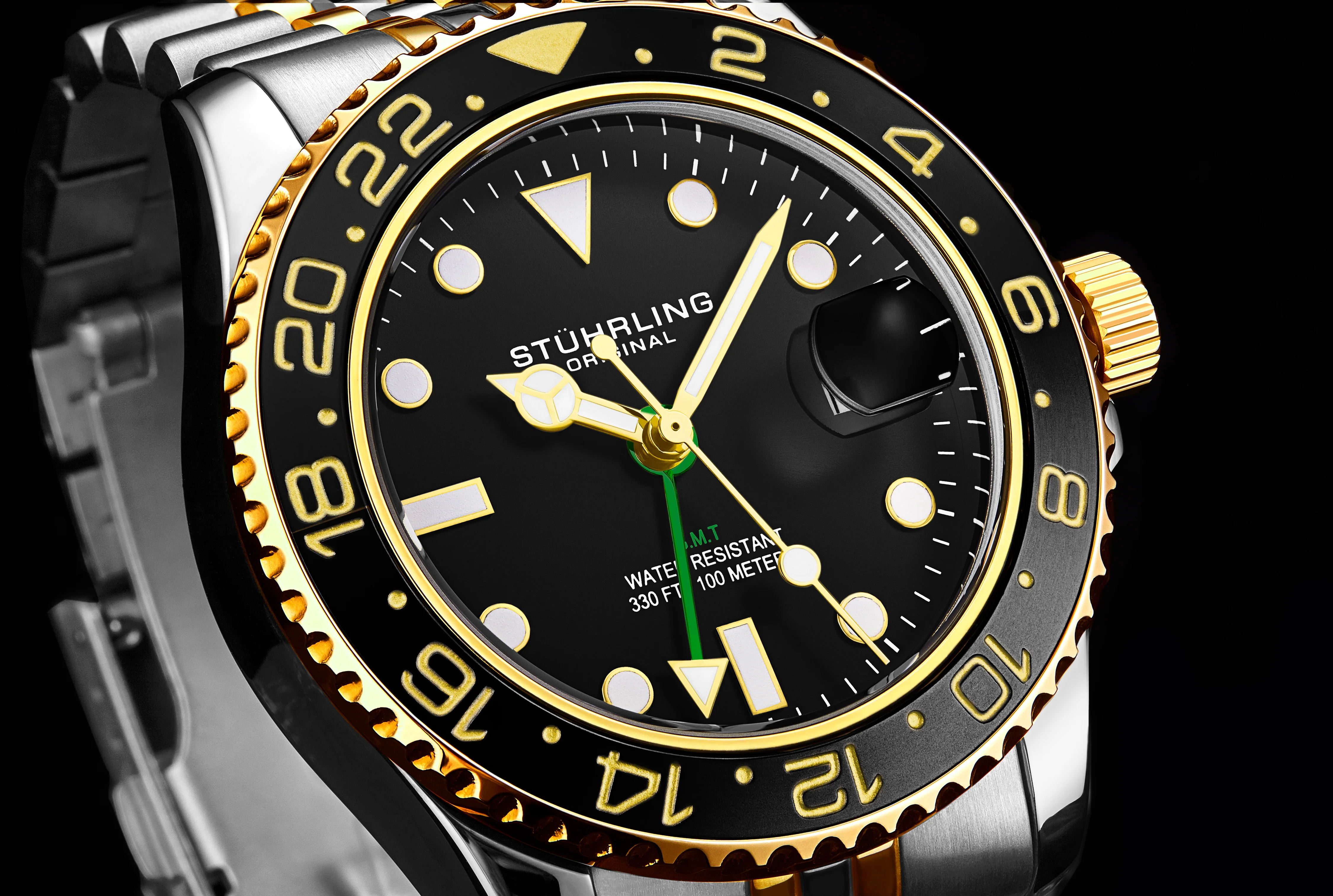 Aquadiver GMT Two Tone / Black + Gold Bezel | Black Dial - Image 5