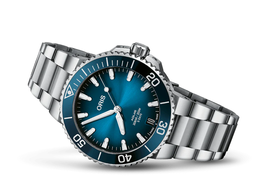 AQUIS DATE CALIBRE 400 41.5mm Blue Dial | Dial - Image 2