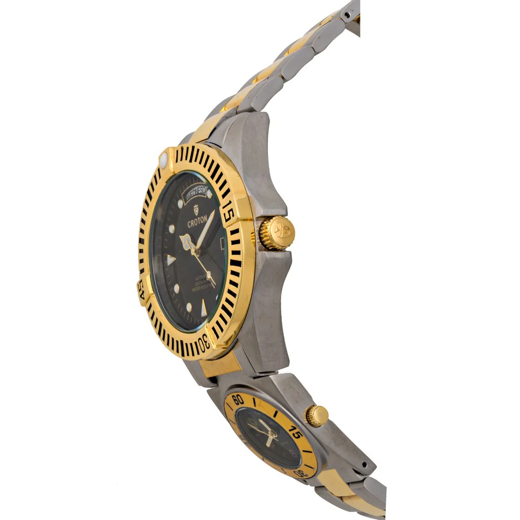 Arco Dual Dial & Time Zone Automatic Day/Date Mens black/two tone | Black Dial - Image 2