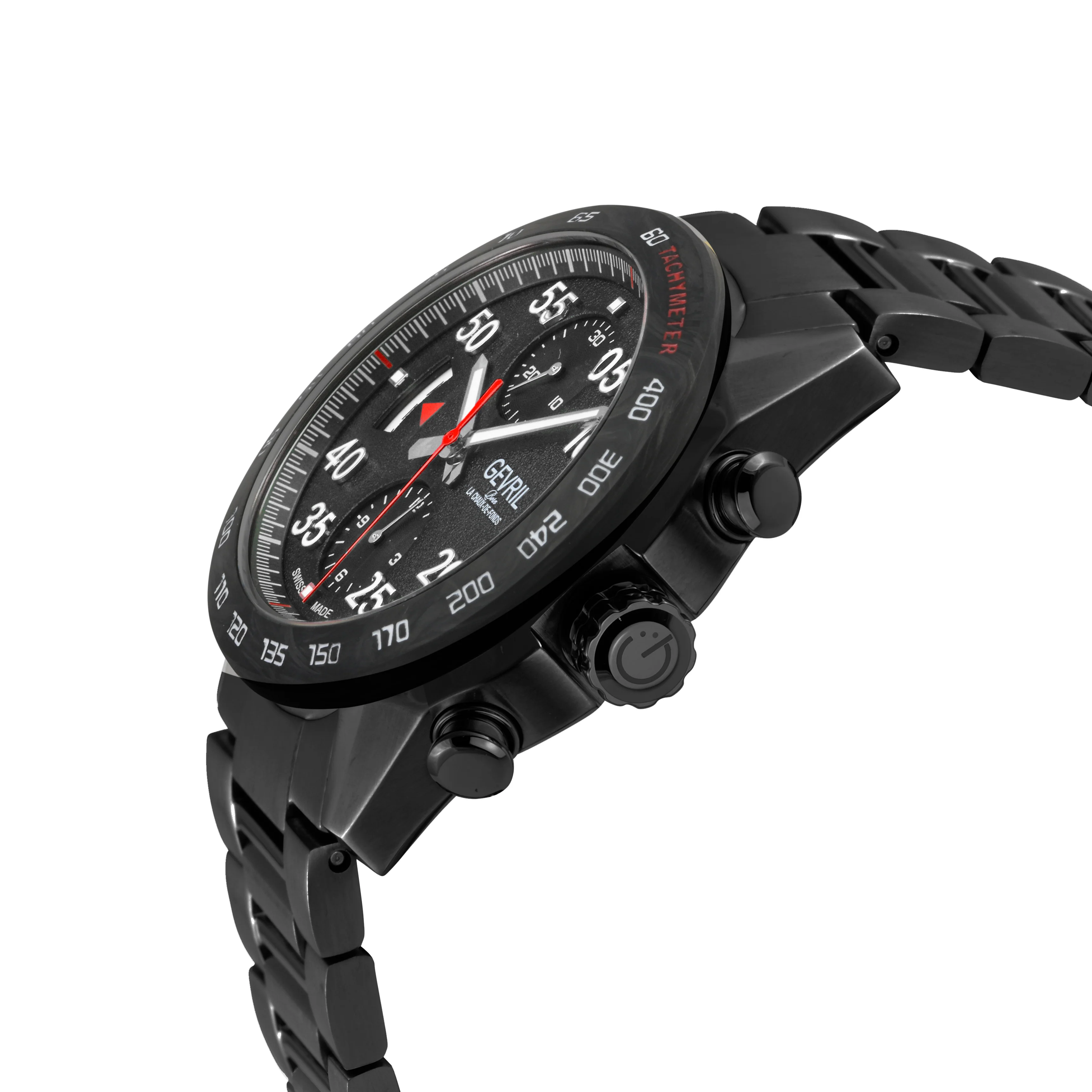 Ascari - Chronograph Swiss made Automatic Chrono Sellita SW500 forged carbon bezel Black, IPBK Stainless steel | Black Dial - Image 2