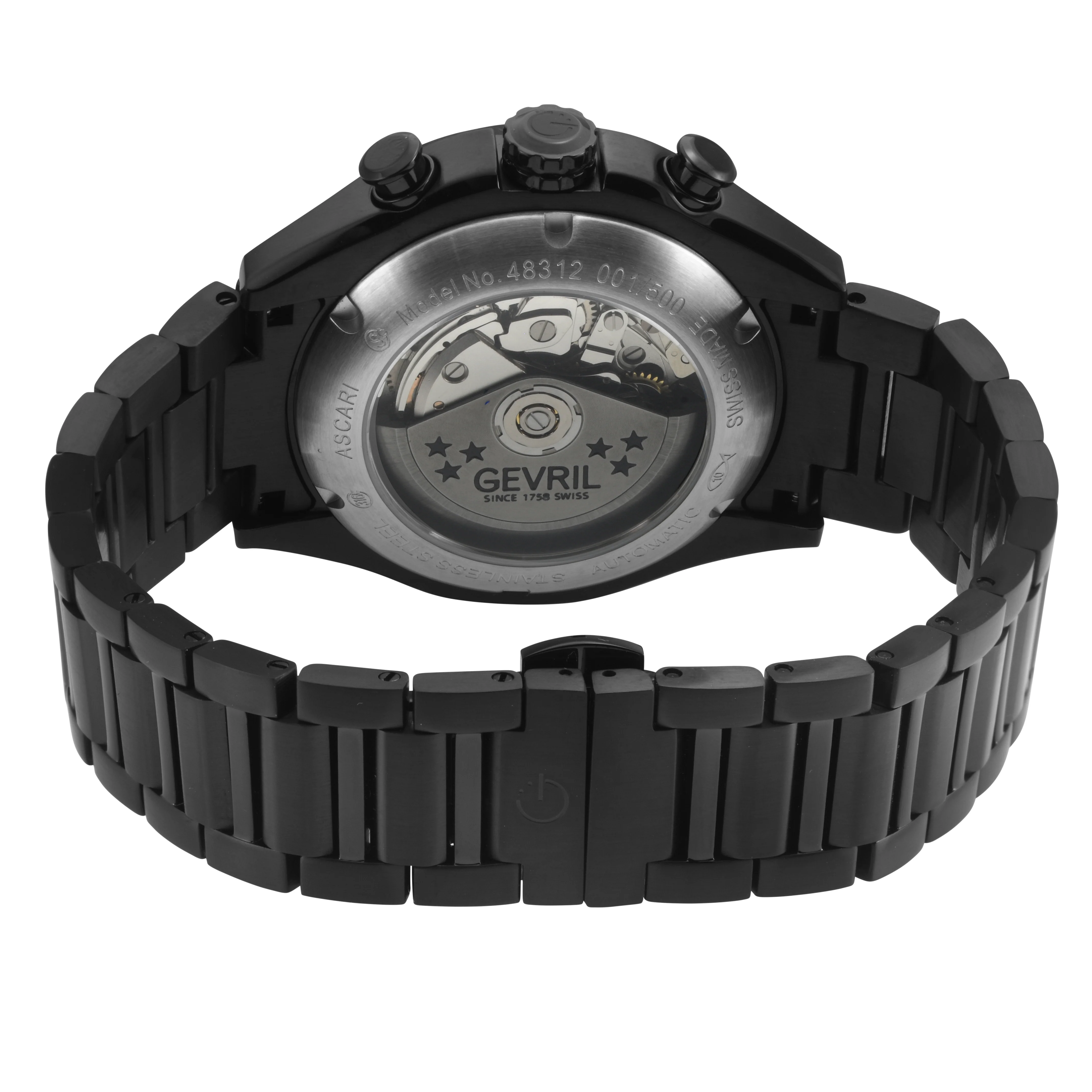 Ascari - Chronograph Swiss made Automatic Chrono Sellita SW500 forged carbon bezel Black, IPBK Stainless steel | Black Dial - Image 3