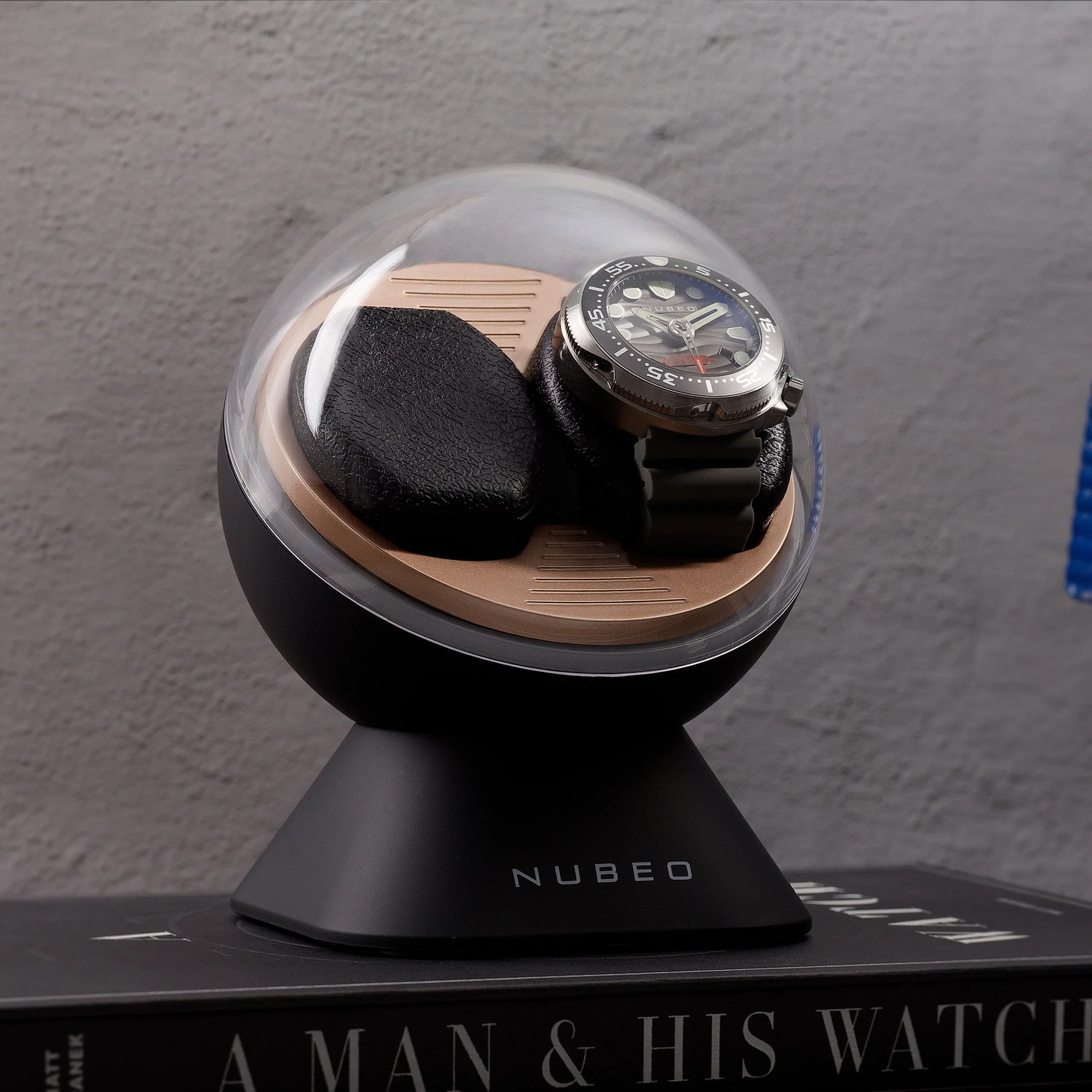 ASTRONOMY SATELLITE DUAL SLOT WATCH WINDER BLACK / TITANIUM BRACELET - Image 3