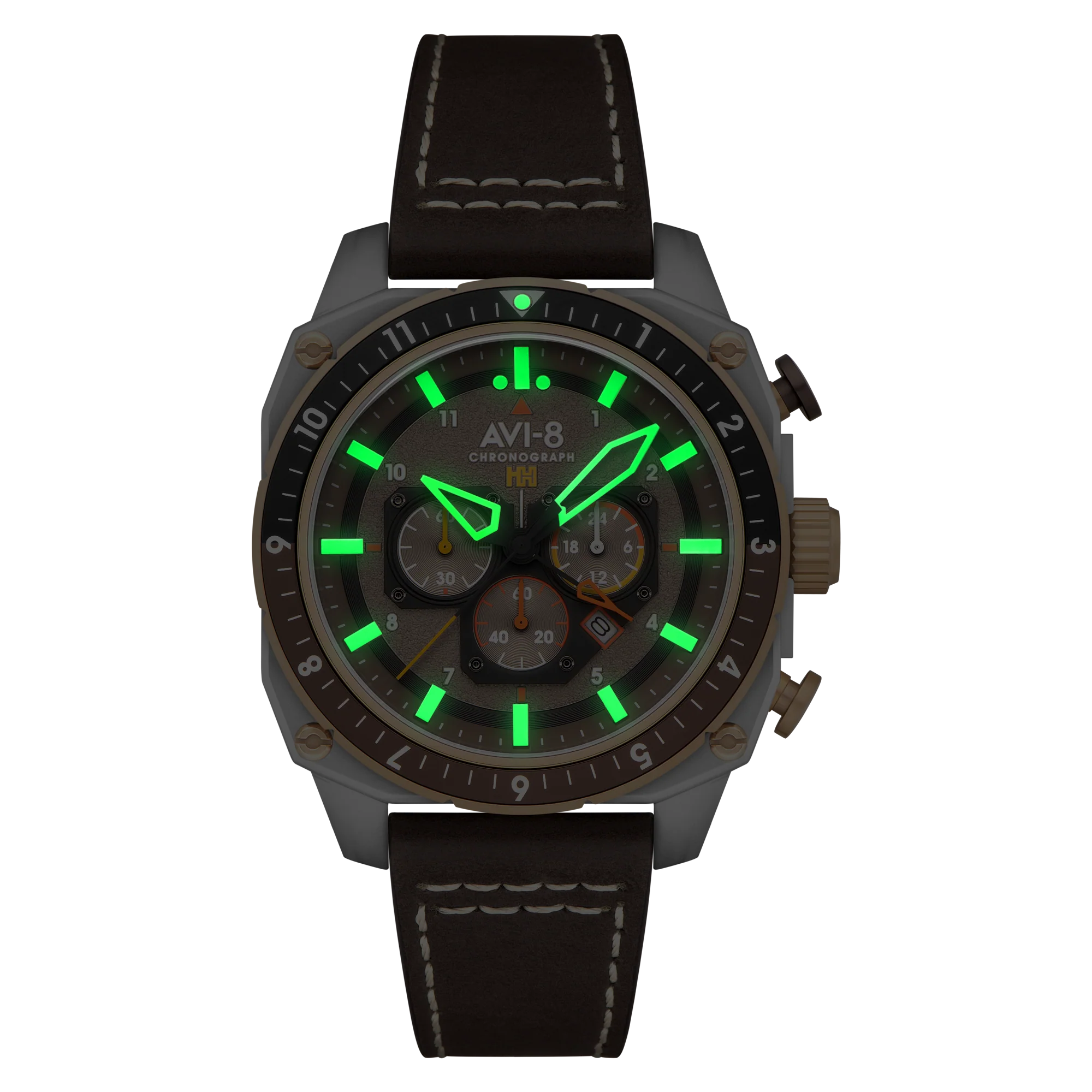 ATLAS DUAL TIME CHRONOGRAPH GREY / LEATHER | Grey Dial - Image 3