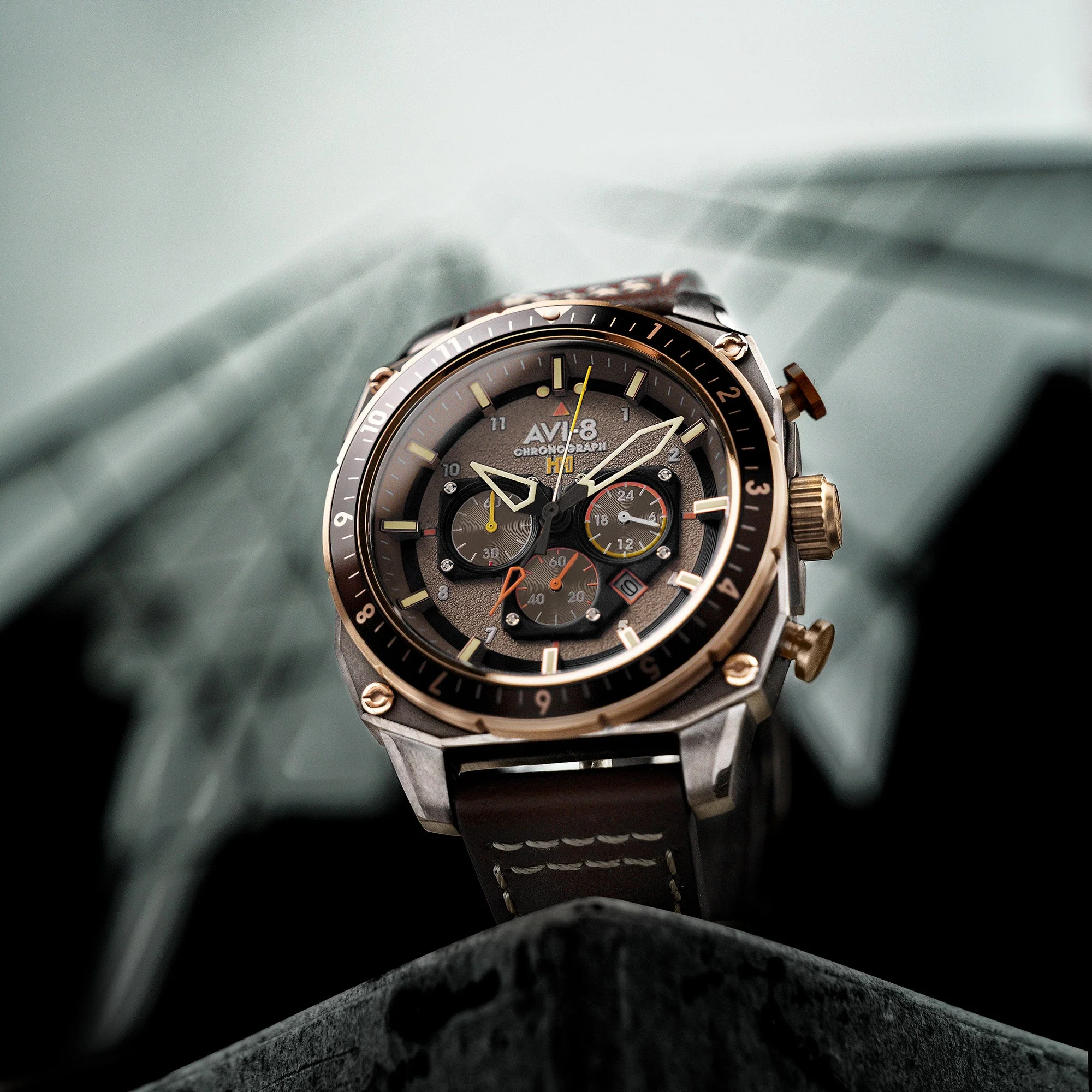 ATLAS DUAL TIME CHRONOGRAPH GREY / LEATHER | Grey Dial - Image 4
