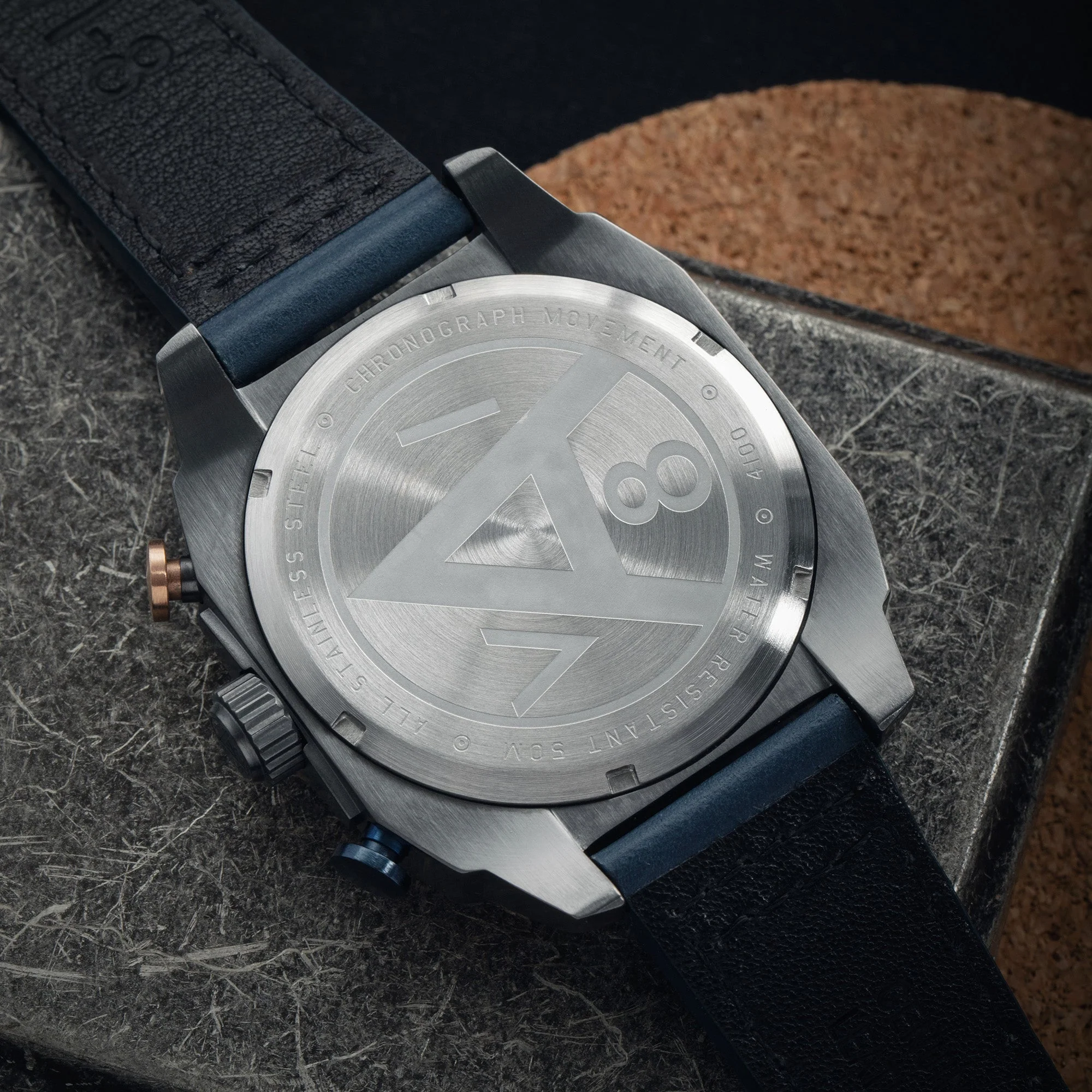 ATLAS DUAL TIME CHRONOGRAPH GREY / LEATHER | Gray Dial - Image 4