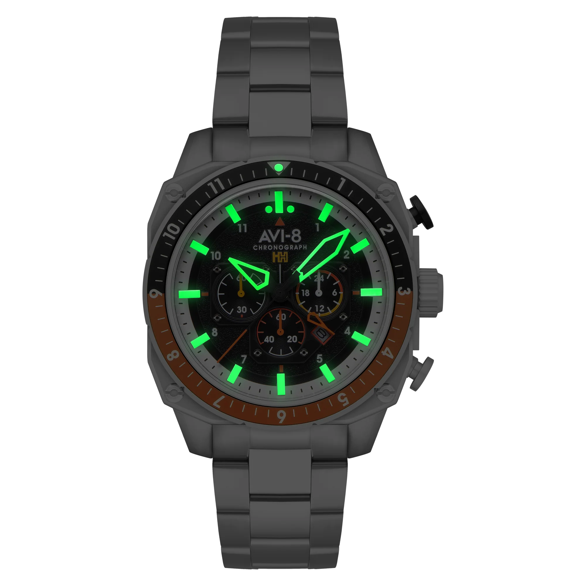 ATLAS DUAL TIME CHRONOGRAPH BLACK / STAINLESS STEEL | Black Dial - Image 3