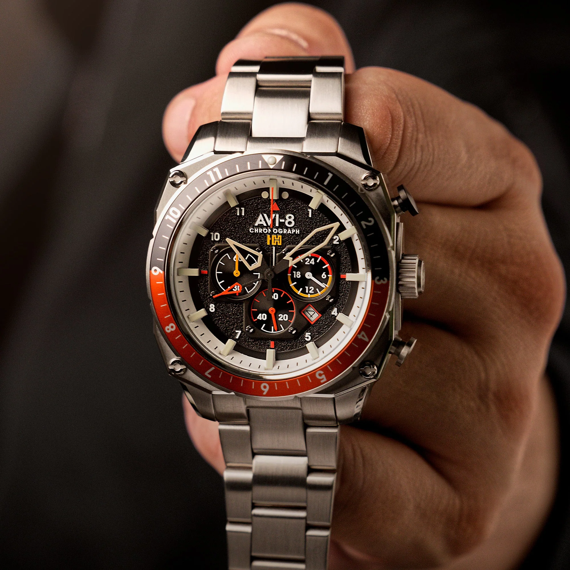 ATLAS DUAL TIME CHRONOGRAPH BLACK / STAINLESS STEEL | Black Dial - Image 4