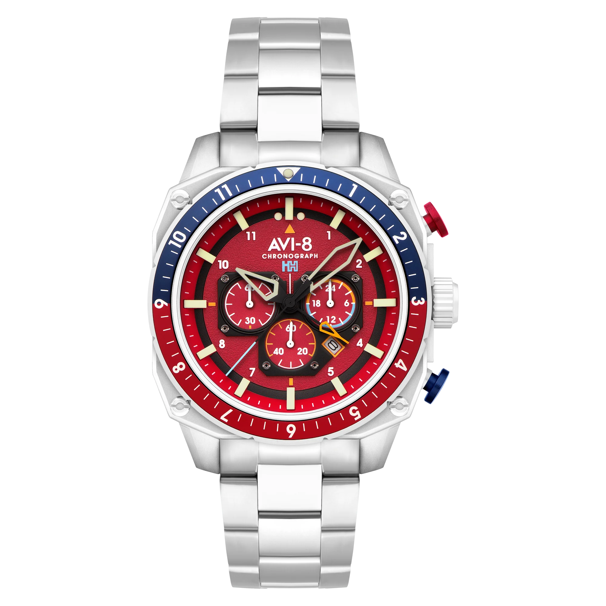 ATLAS DUAL TIME CHRONOGRAPH RED / STAINLESS STEEL | Red Dial