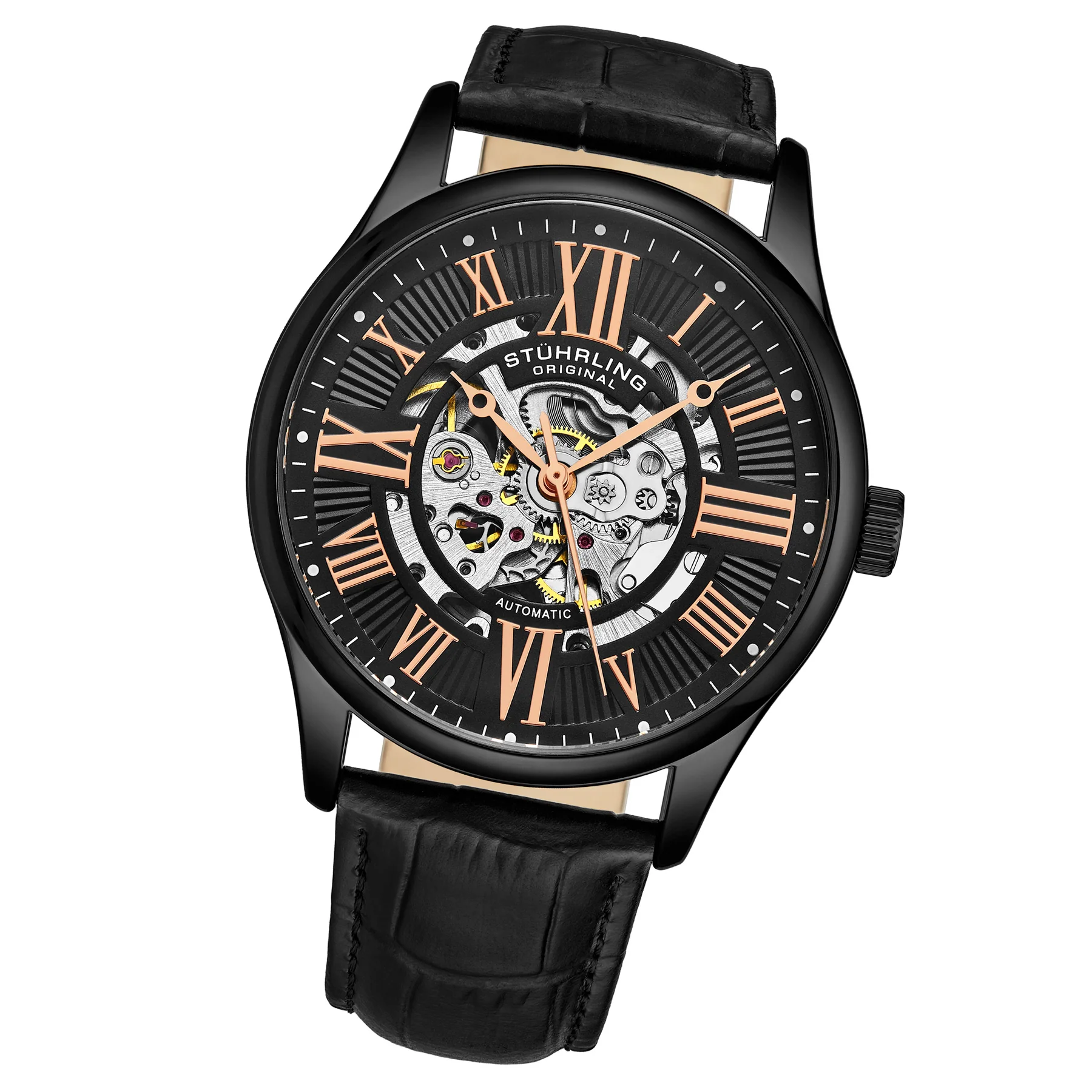Atrium 3942 Automatic 42mm Skeleton Black/Leather | Black Dial - Image 2