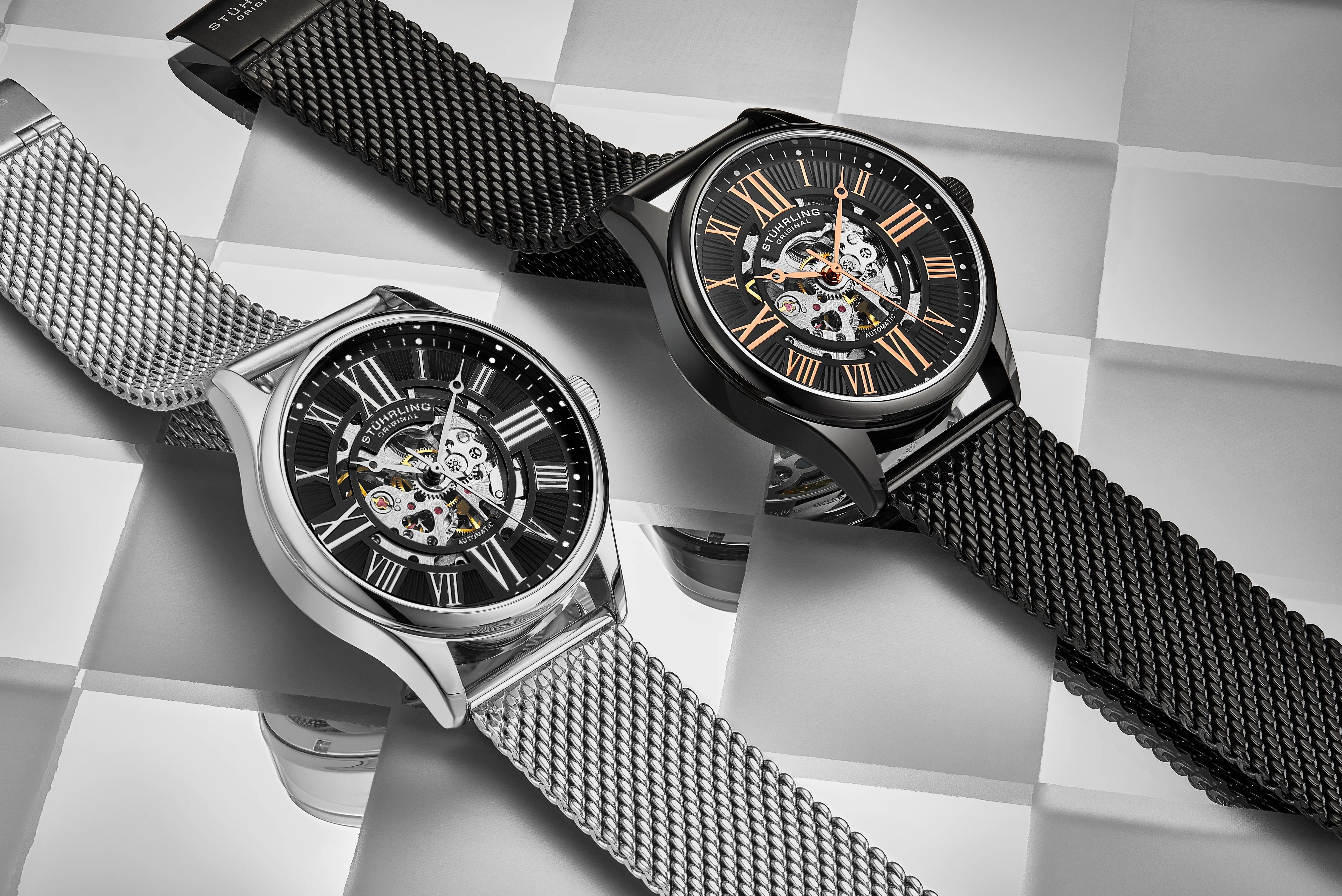 Atrium 3942M Automatic 42mm Skeleton Silver/Stainless Steel | Black Dial - Image 2