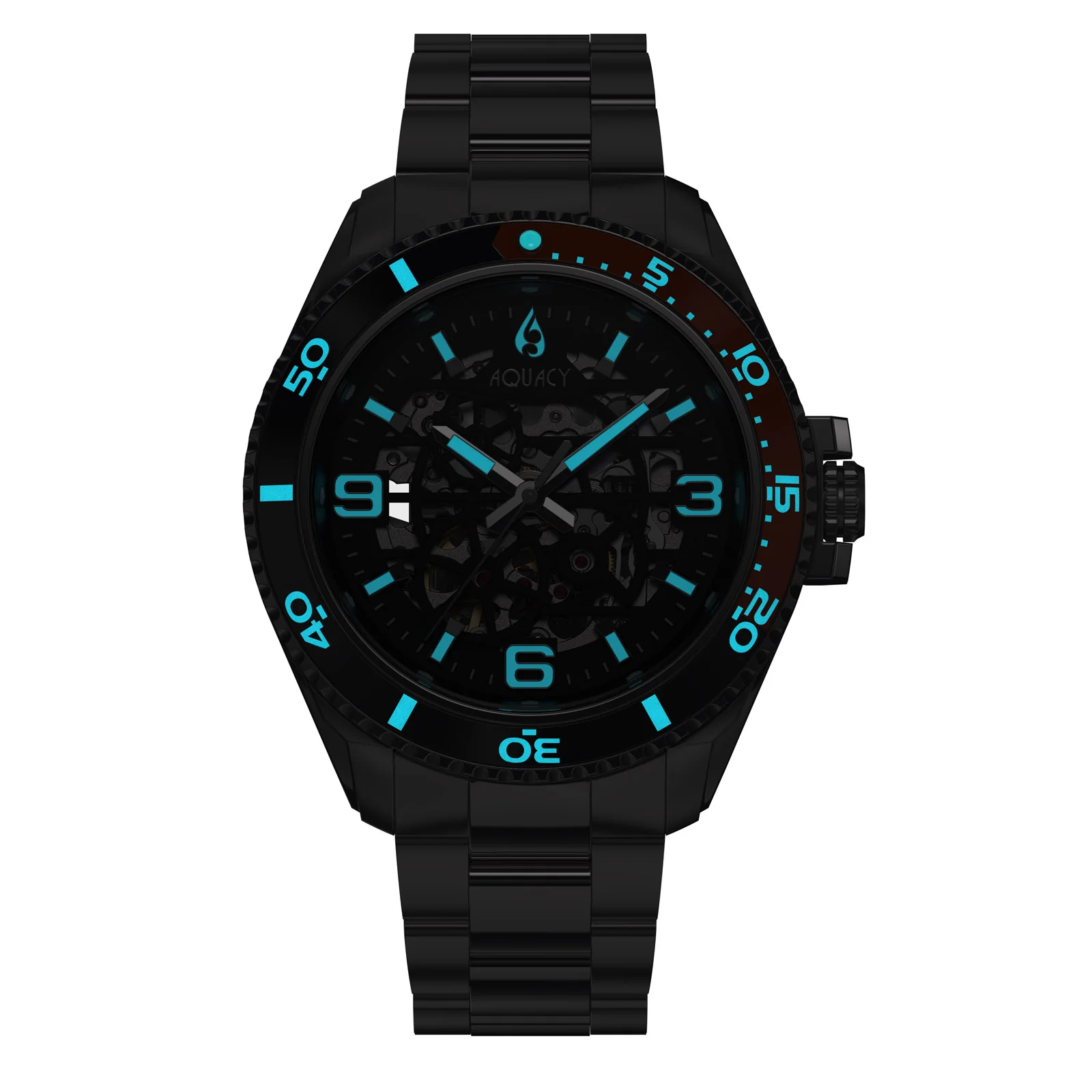 Automatic Miyota Movement Skeleton Black/Orange | Black Dial - Image 10
