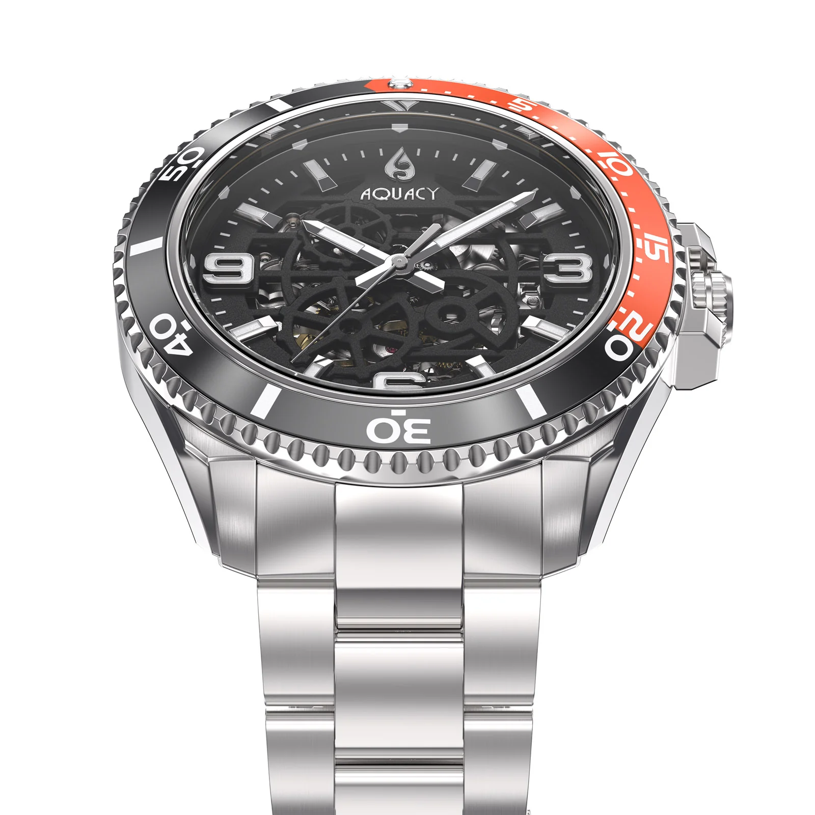 Automatic Miyota Movement Skeleton Black/Orange | Black Dial - Image 3