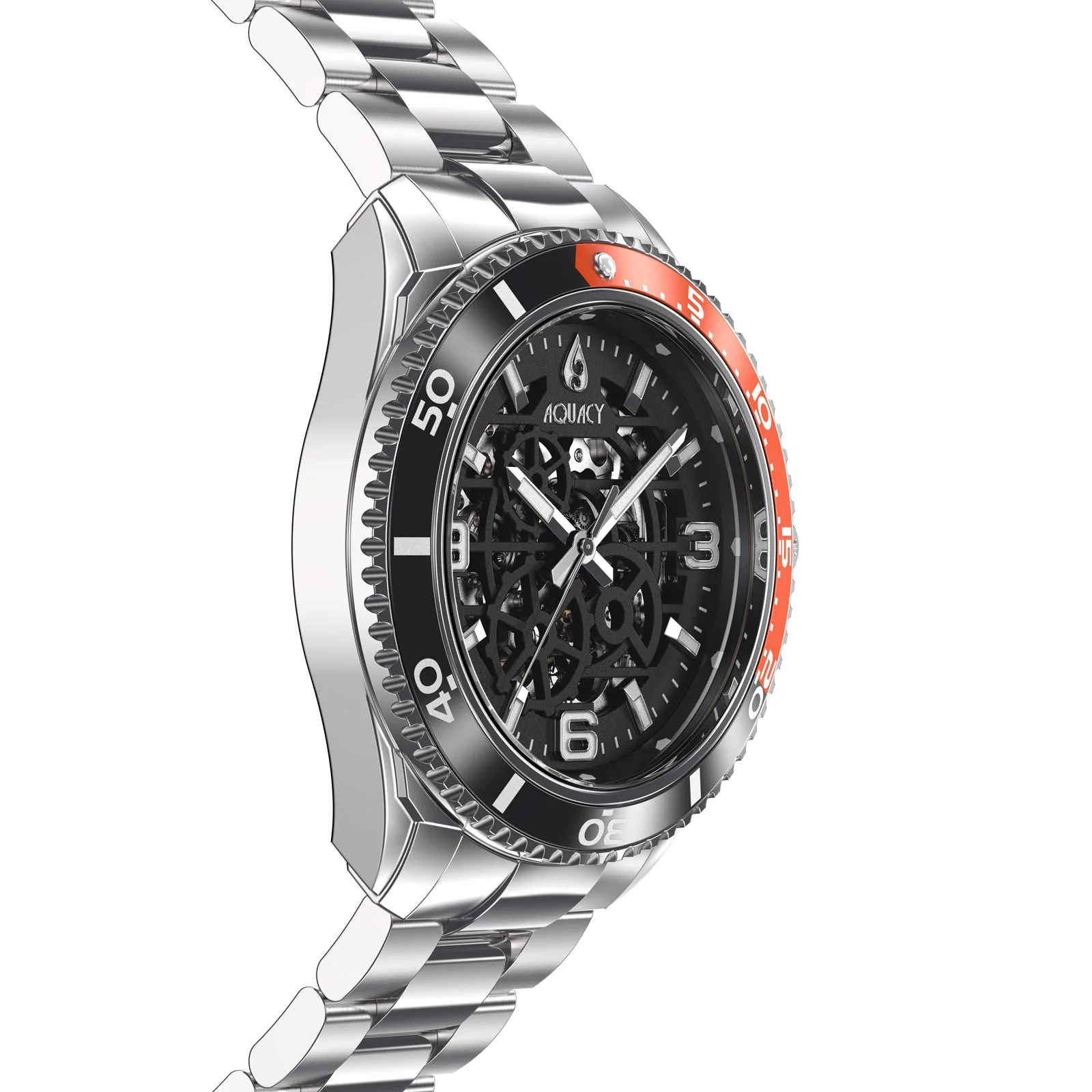 Automatic Miyota Movement Skeleton Black/Orange | Black Dial - Image 7