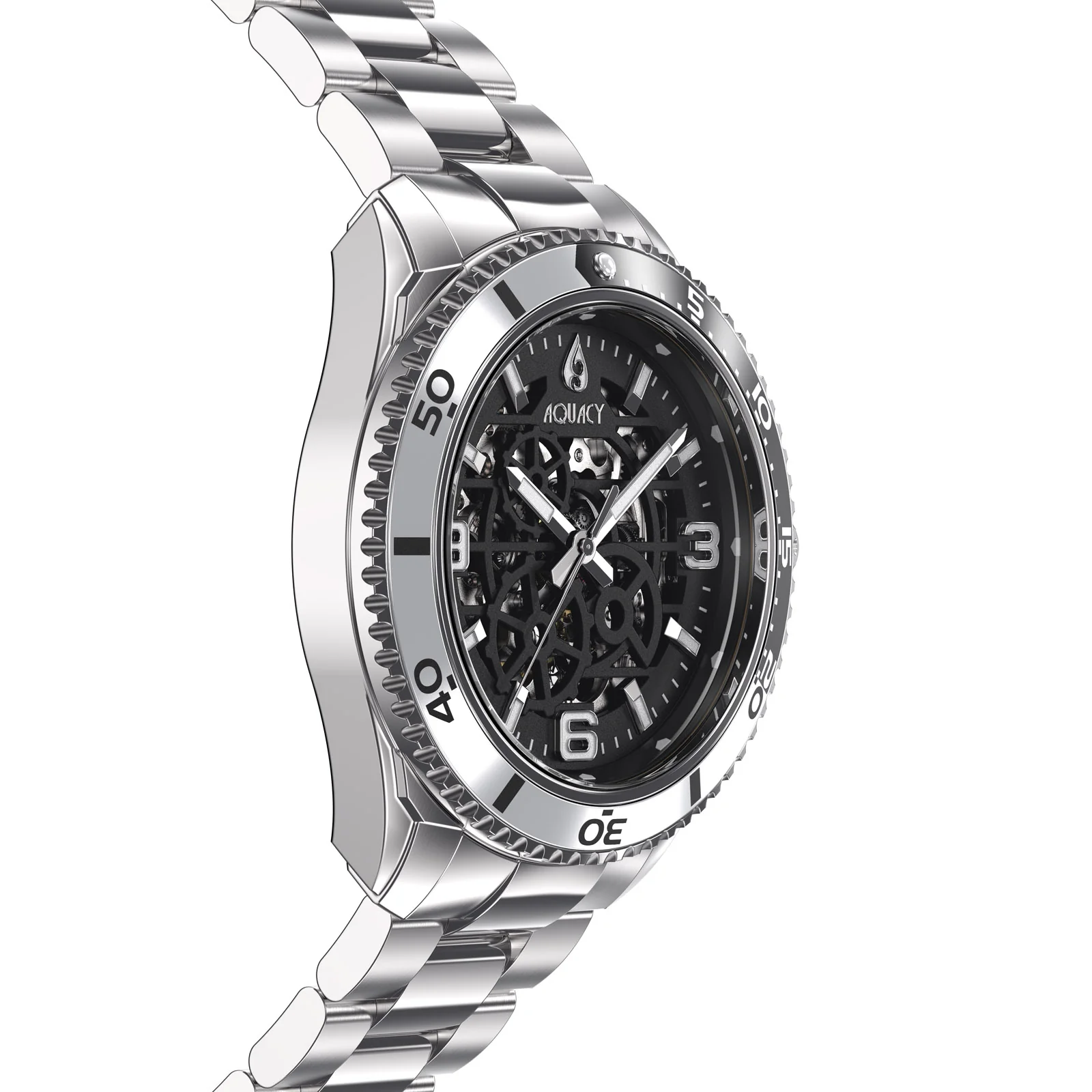 Automatic Miyota Movement Skeleton Silver/Black | Black Dial - Image 10