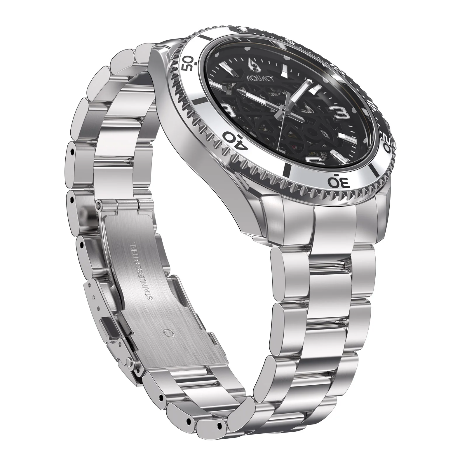Automatic Miyota Movement Skeleton Silver/Black | Black Dial - Image 6