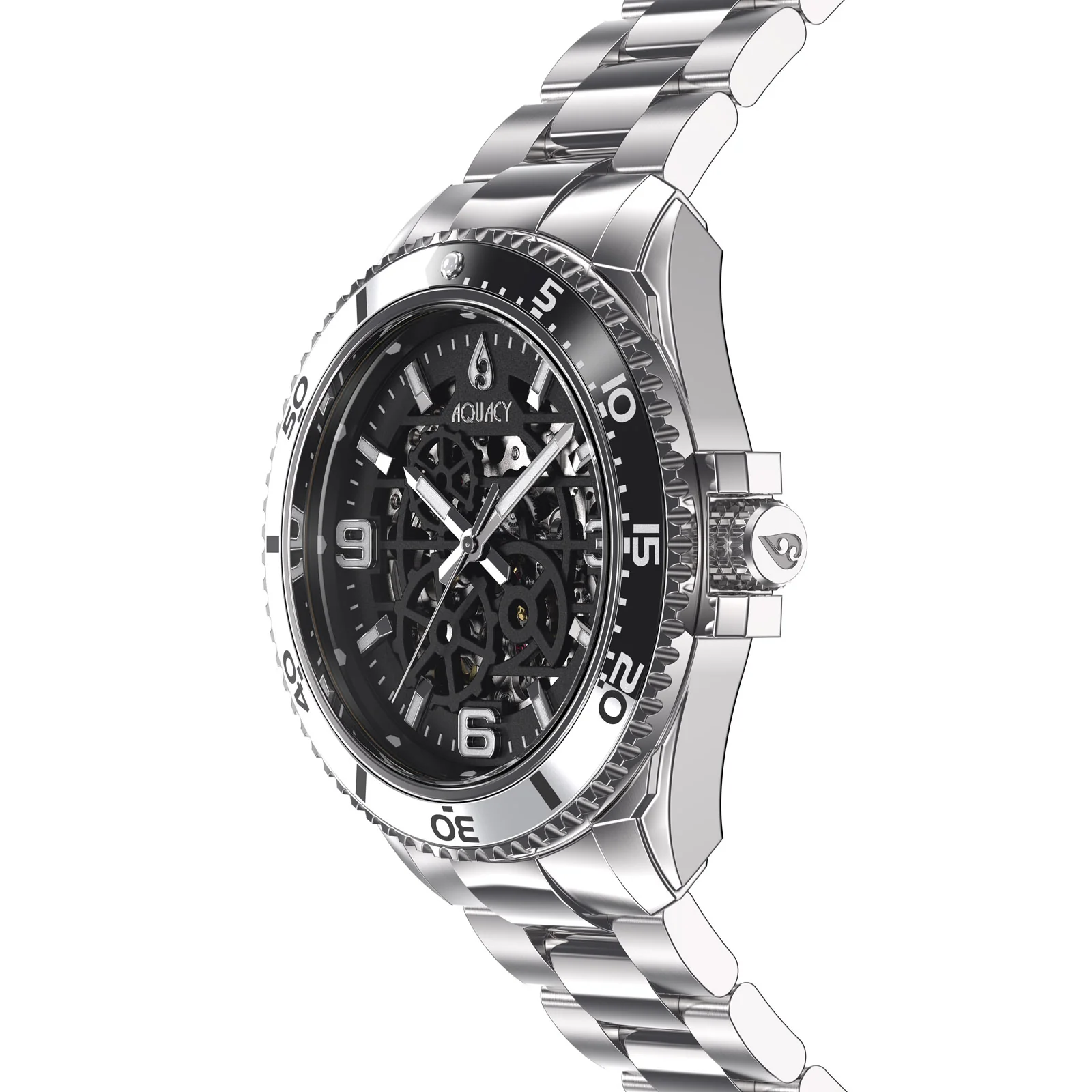 Automatic Miyota Movement Skeleton Silver/Black | Black Dial - Image 7