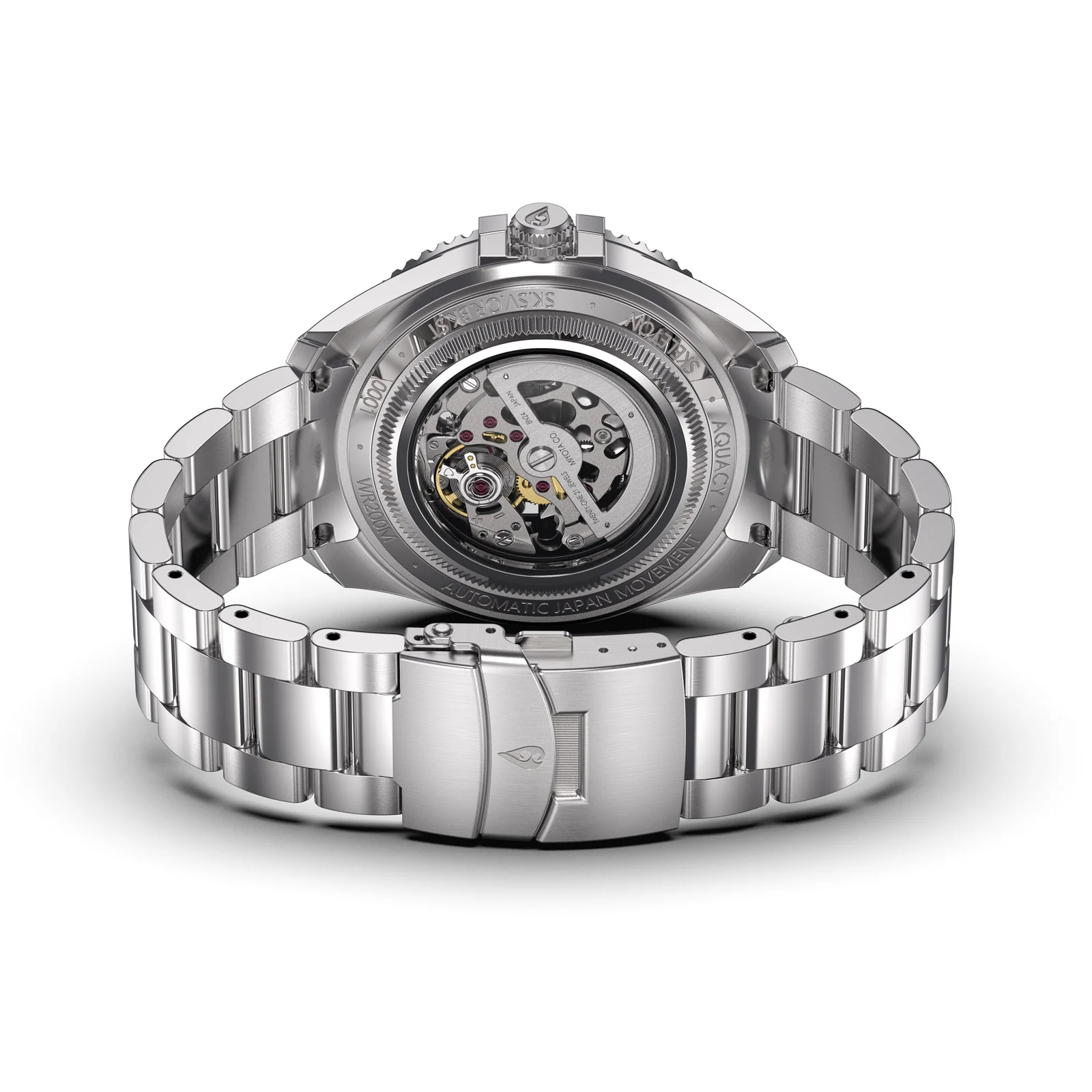 Automatic Miyota Movement Skeleton Silver/Orange | Black Dial - Image 15