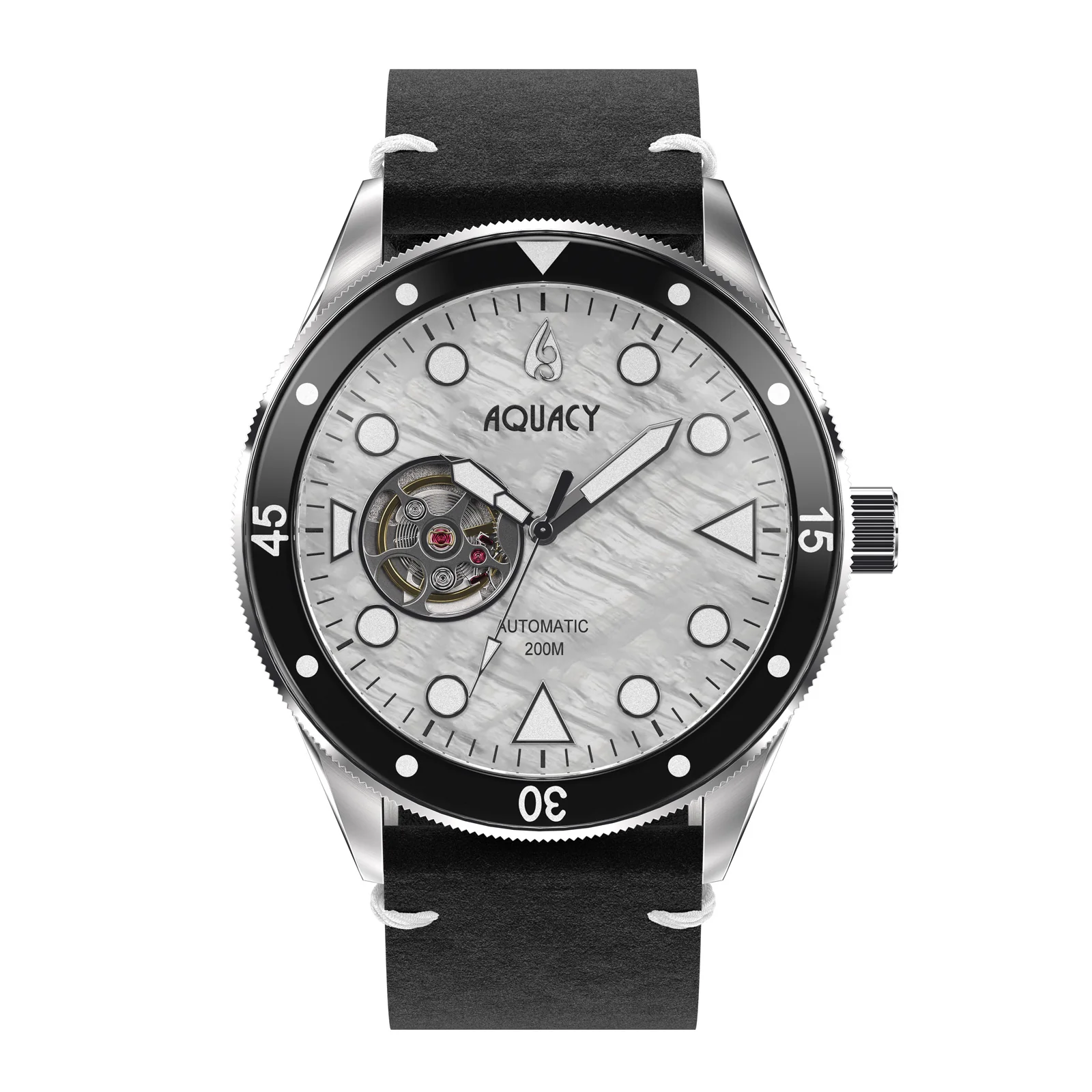 Automatic Seiko NH38 Cave Diver White Mother of Pearl Dial | Mother of Pearl Dial