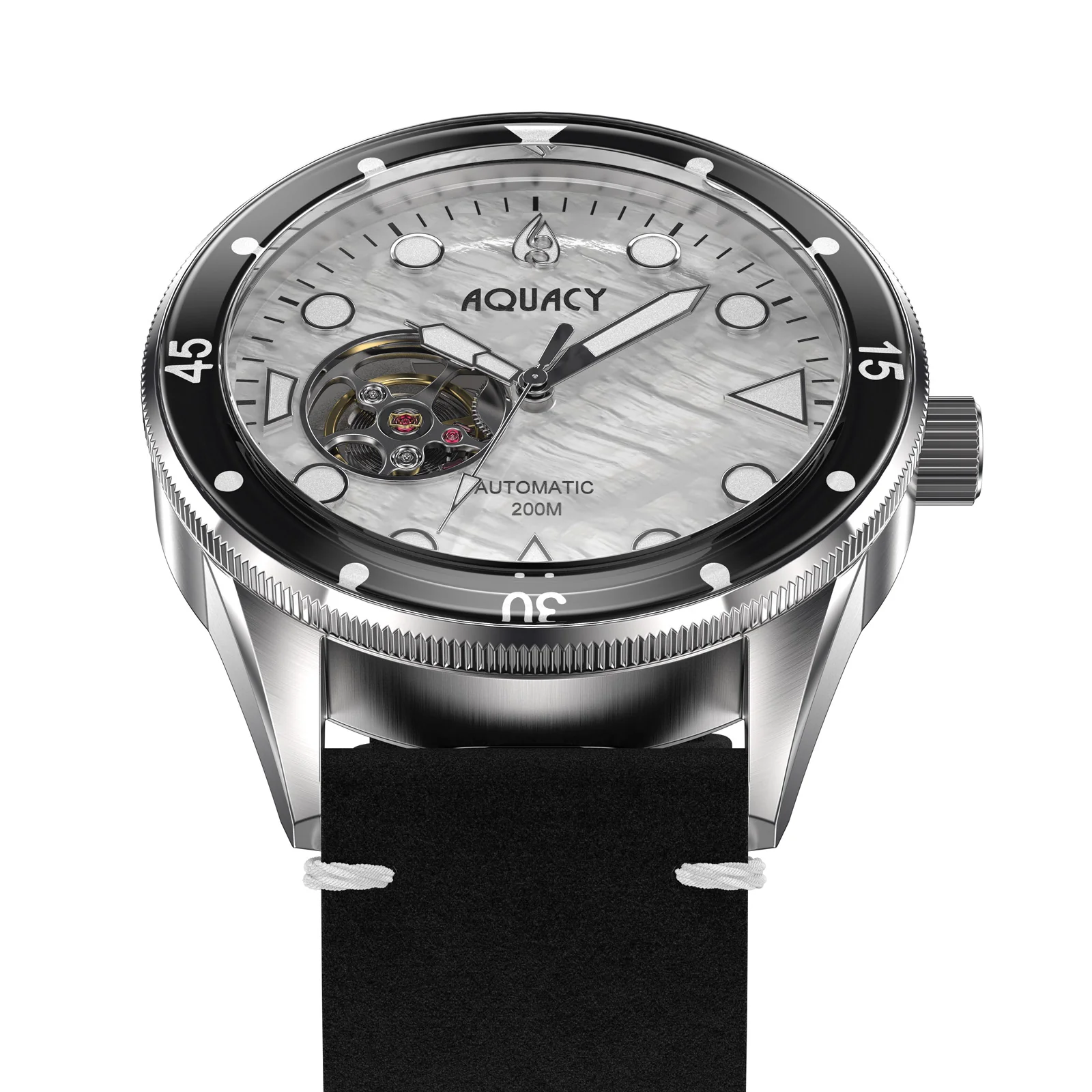 Automatic Seiko NH38 Cave Diver White Mother of Pearl Dial | Mother of Pearl Dial - Image 2