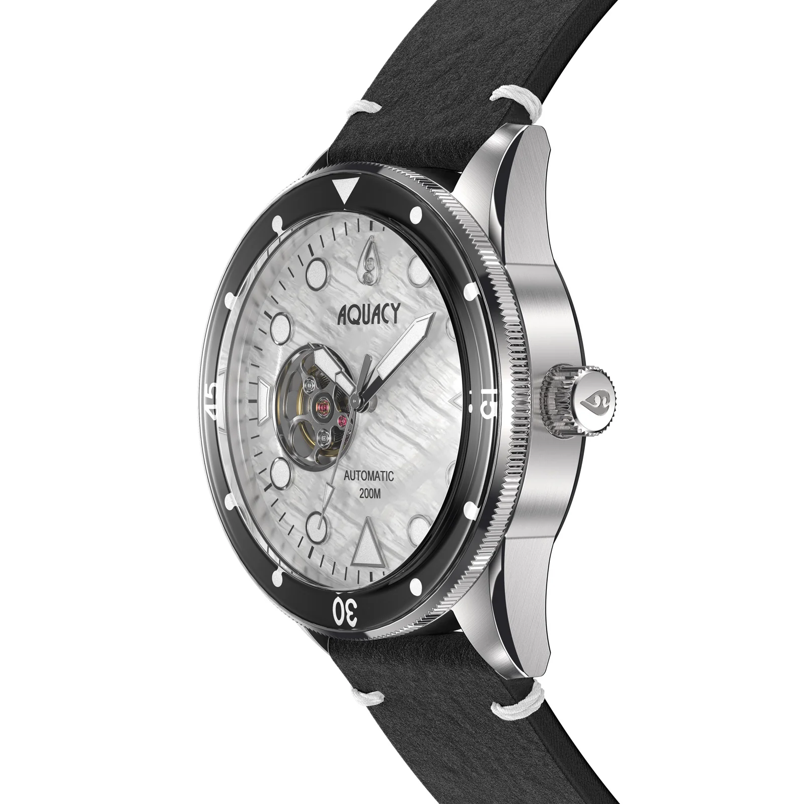 Automatic Seiko NH38 Cave Diver White Mother of Pearl Dial | Mother of Pearl Dial - Image 8