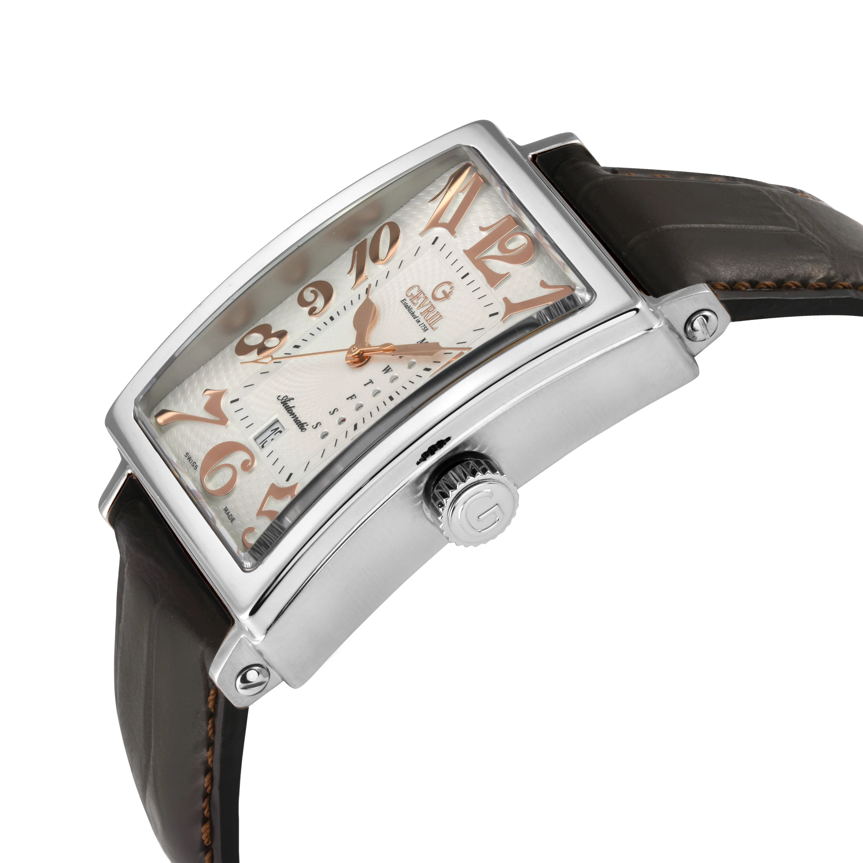 Avenue of Americas Gevril Men's Avenue of America's Modified Custom Sellita SW220-1, Swiss Automatic, IPRG Case, Silver/Gold Dial, Day-Date | White Dial - Image 2