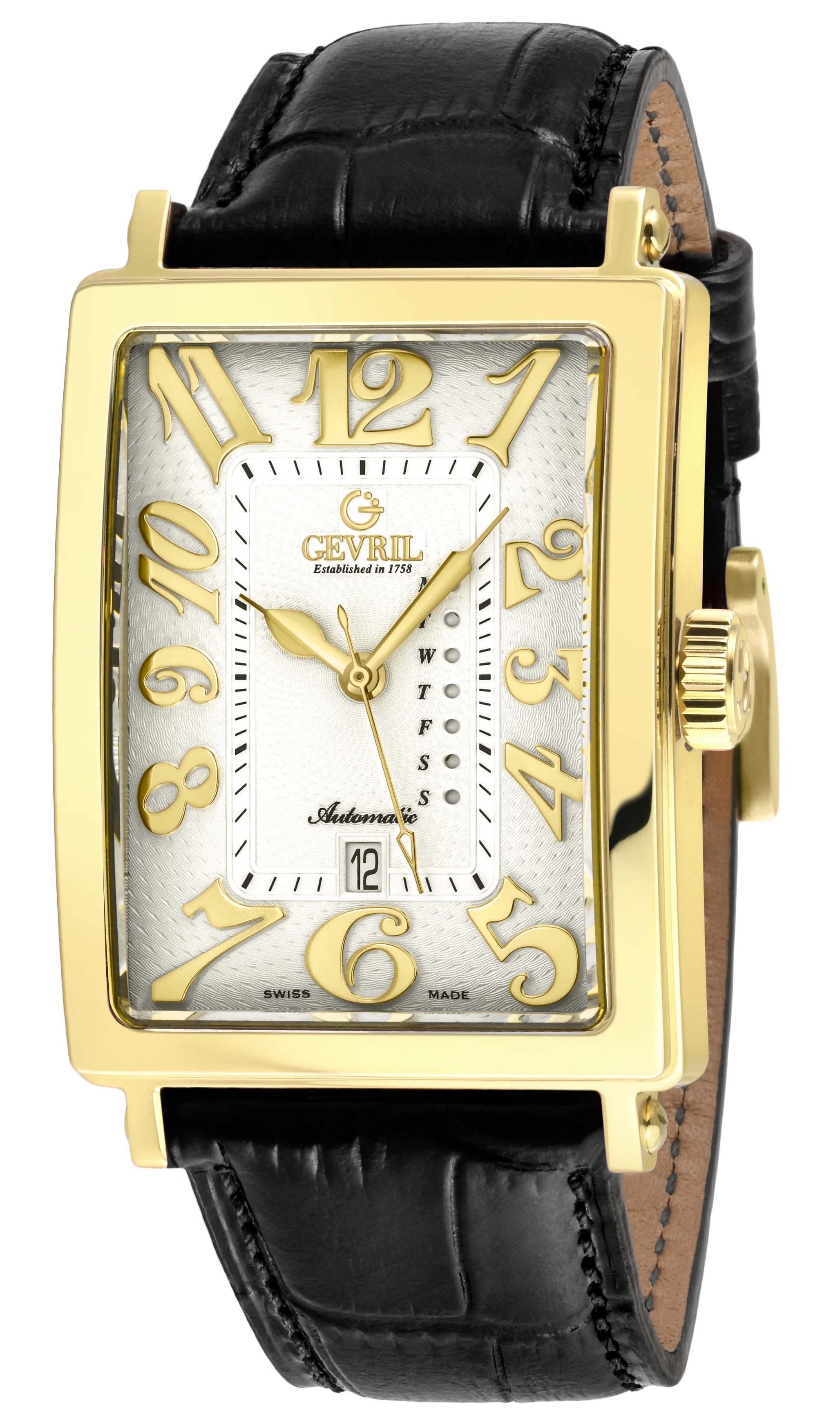 Avenue of Americas Gevril Men's Avenue of America's Modified Custom Sellita SW220-1, Swiss Automatic,IPYG Case, Silver/Gold Dial, Day-Date | White Dial