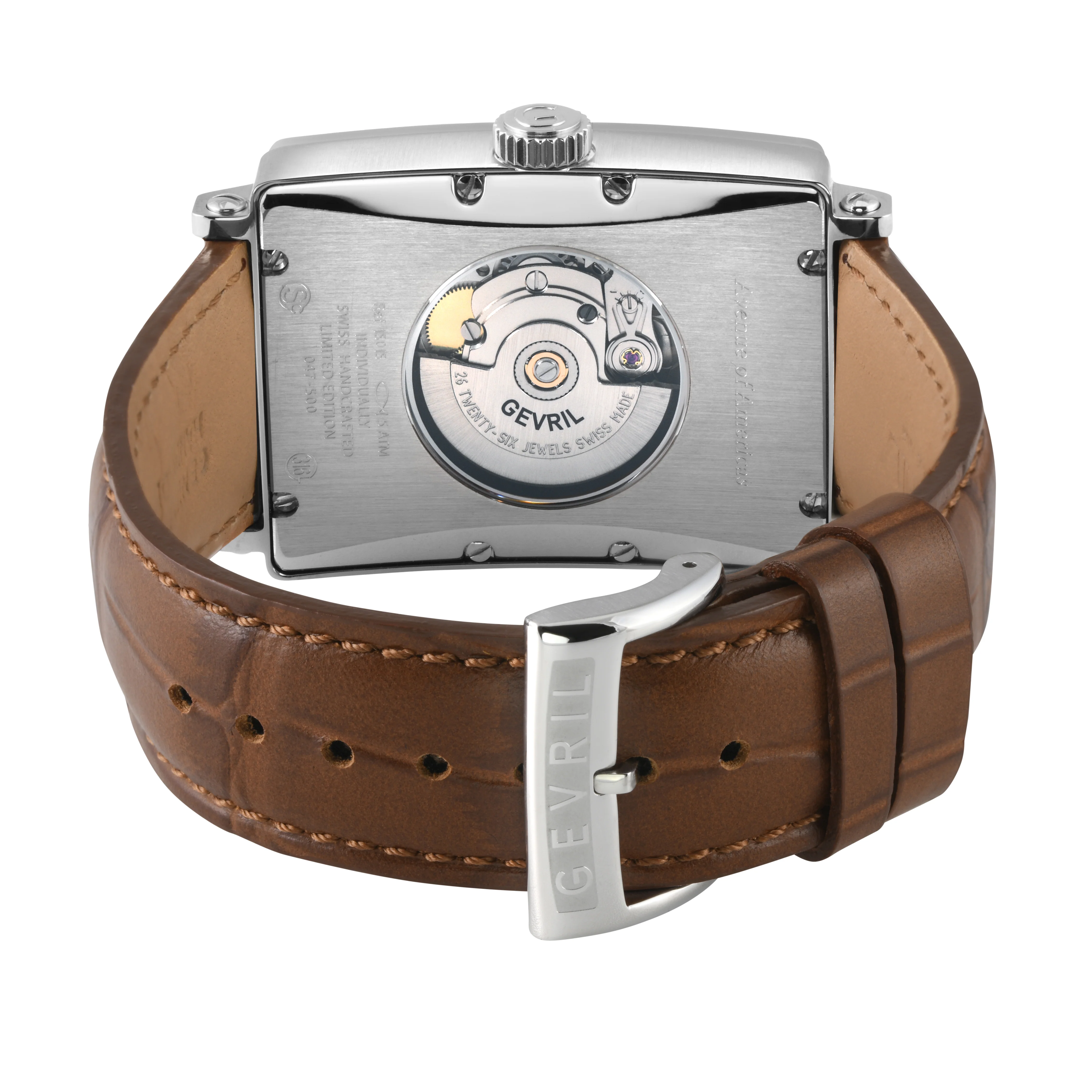 Avenue of Americas Gevril Men's Avenue of America's Modified Custom Sellita SW220-1, Swiss Automatic, SS Case, Silver/Gold Dial, Day-Date | White Dial - Image 3