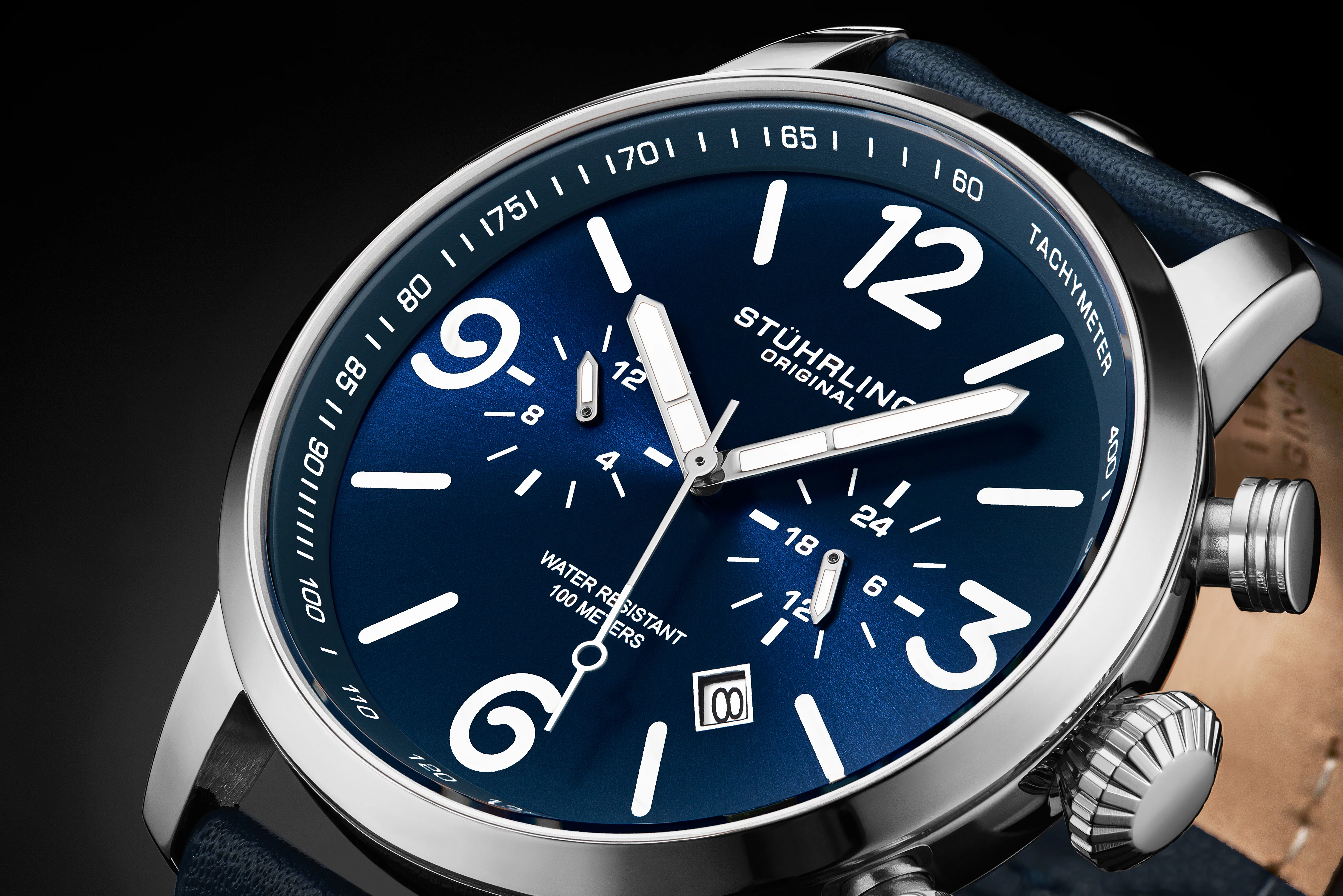 Aviator Blue/ Leather | Blue Dial - Image 3