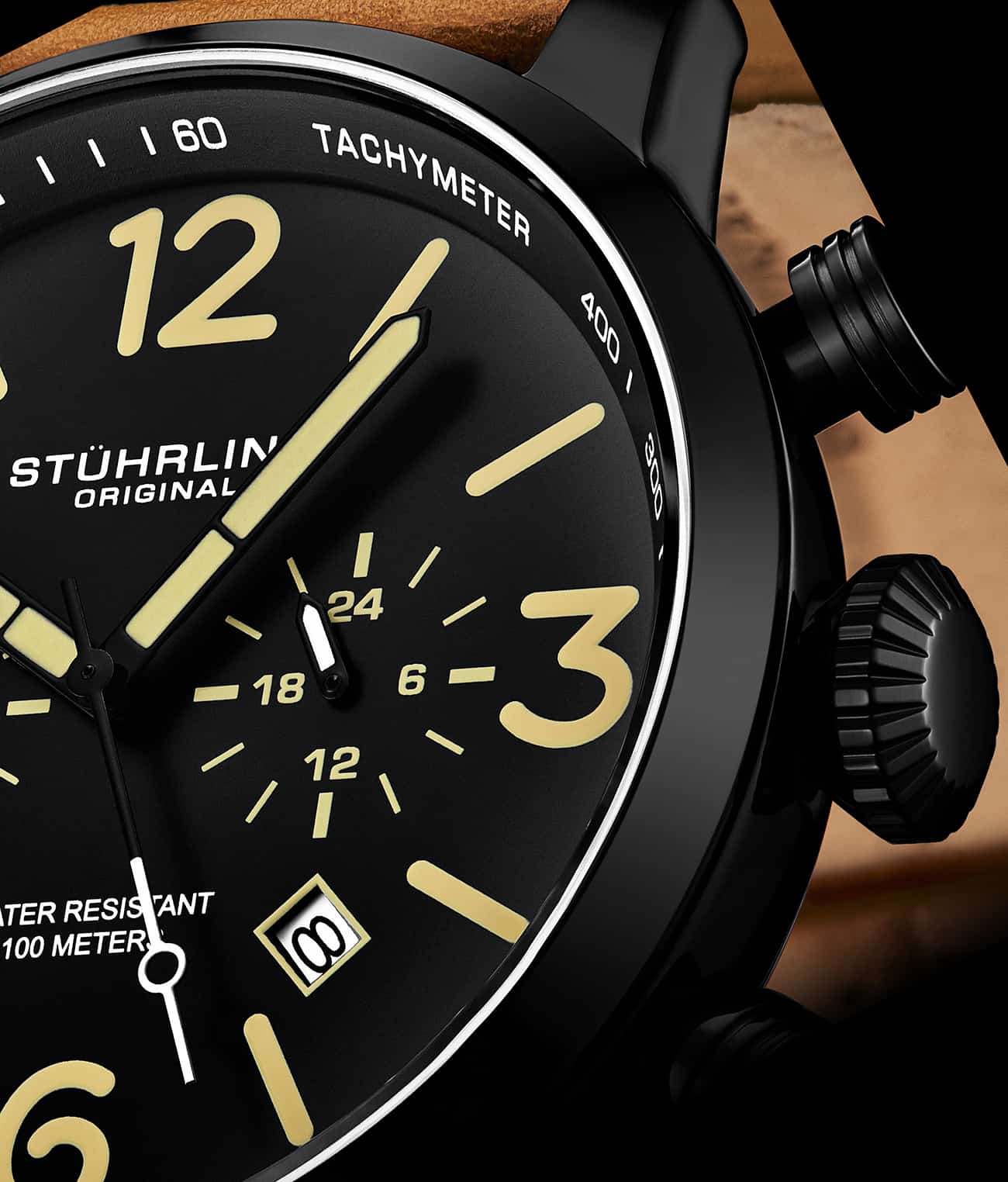 Aviator Black Dial / Tan Leather | Black Dial - Image 3