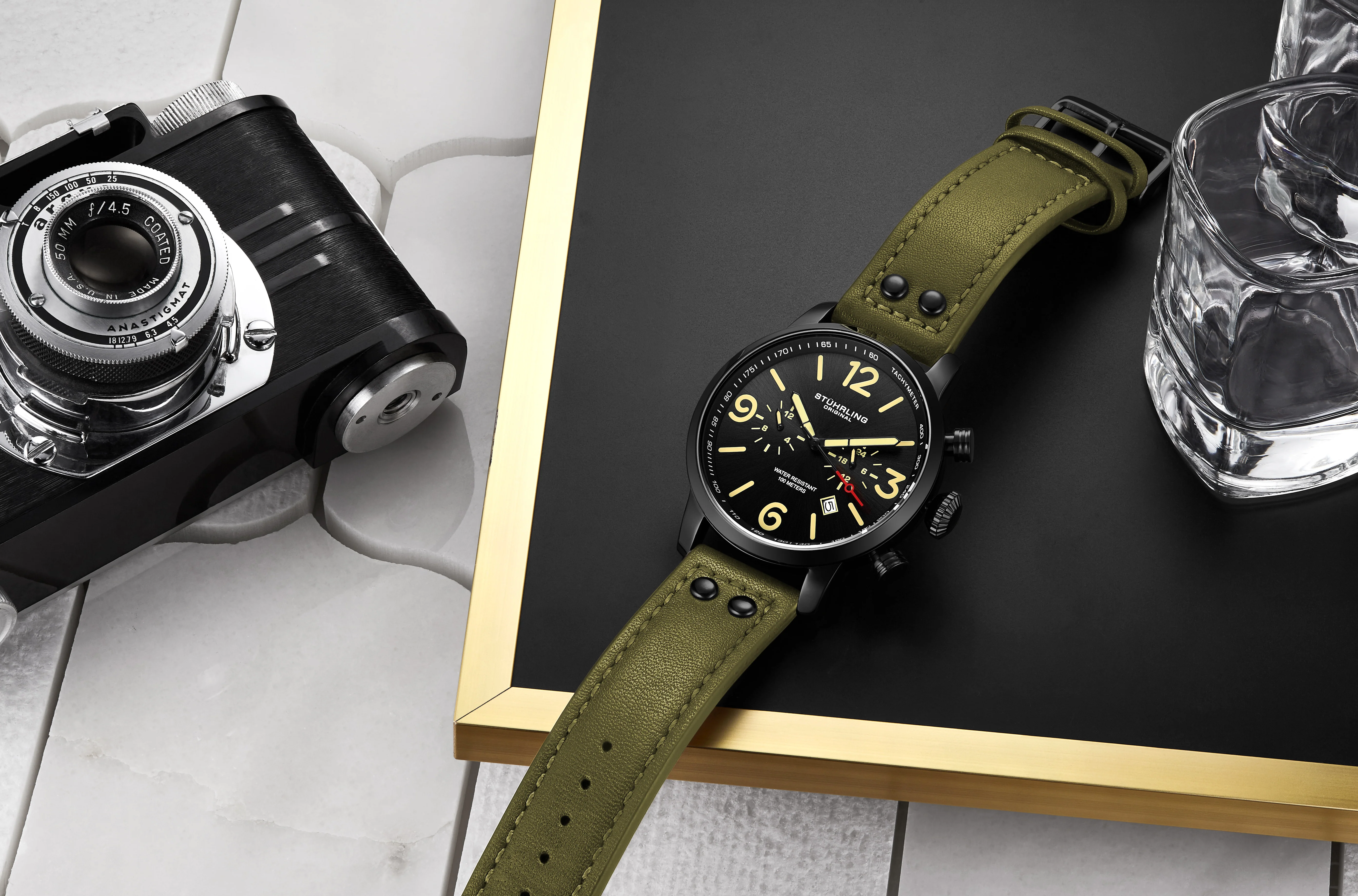Aviator Green / Leather | Black Dial - Image 3