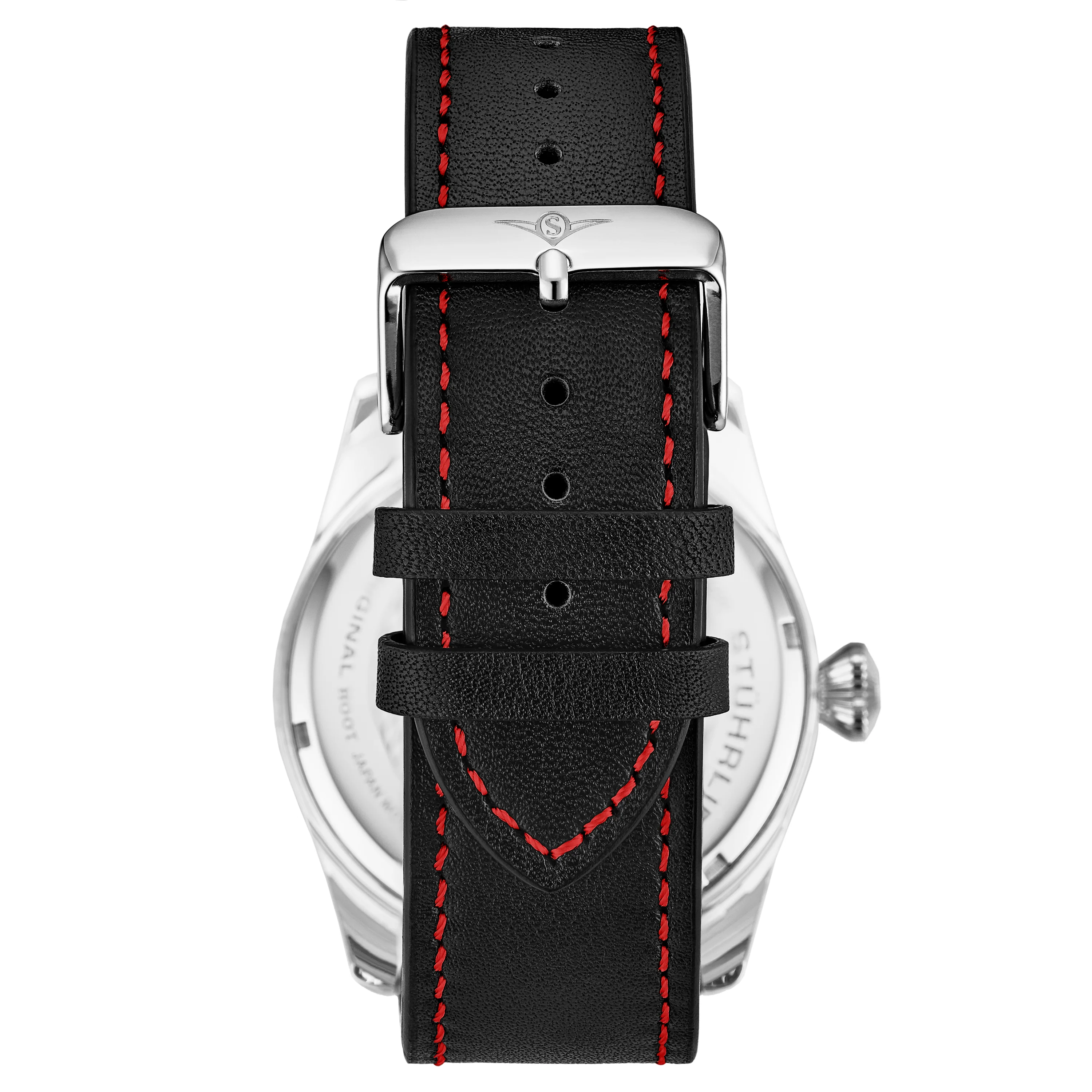 Aviator 4002 Silver case/Leather strap/ Brass Dial | Black Dial - Image 3
