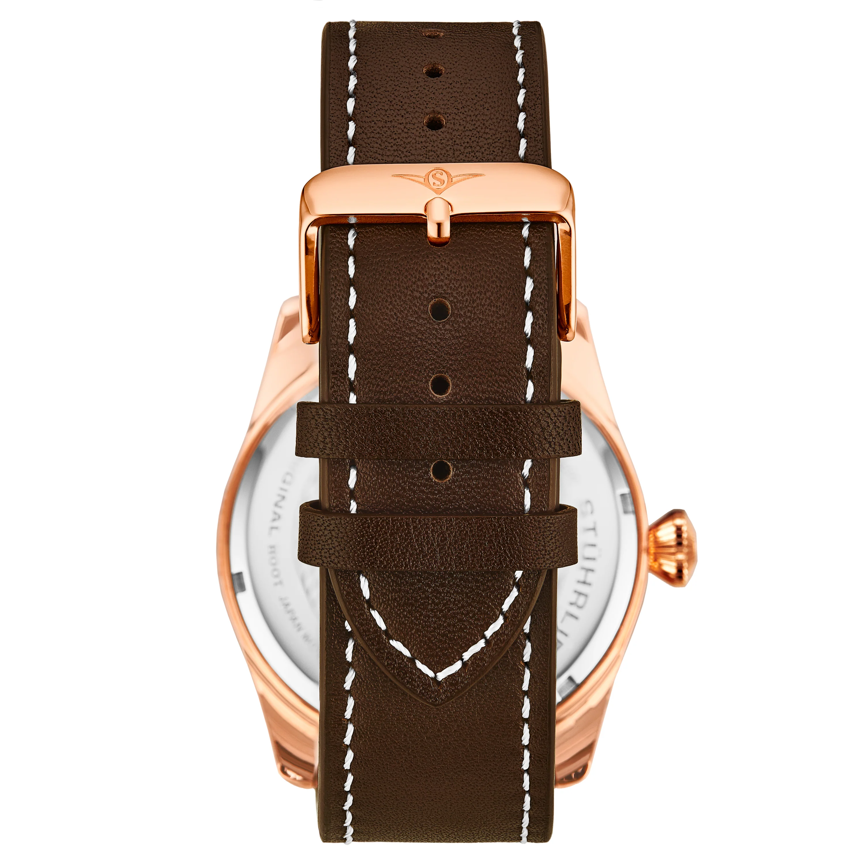 Aviator 4002.5 Rose Gold case/Leather strap/ Brass Dial | Black Dial - Image 3
