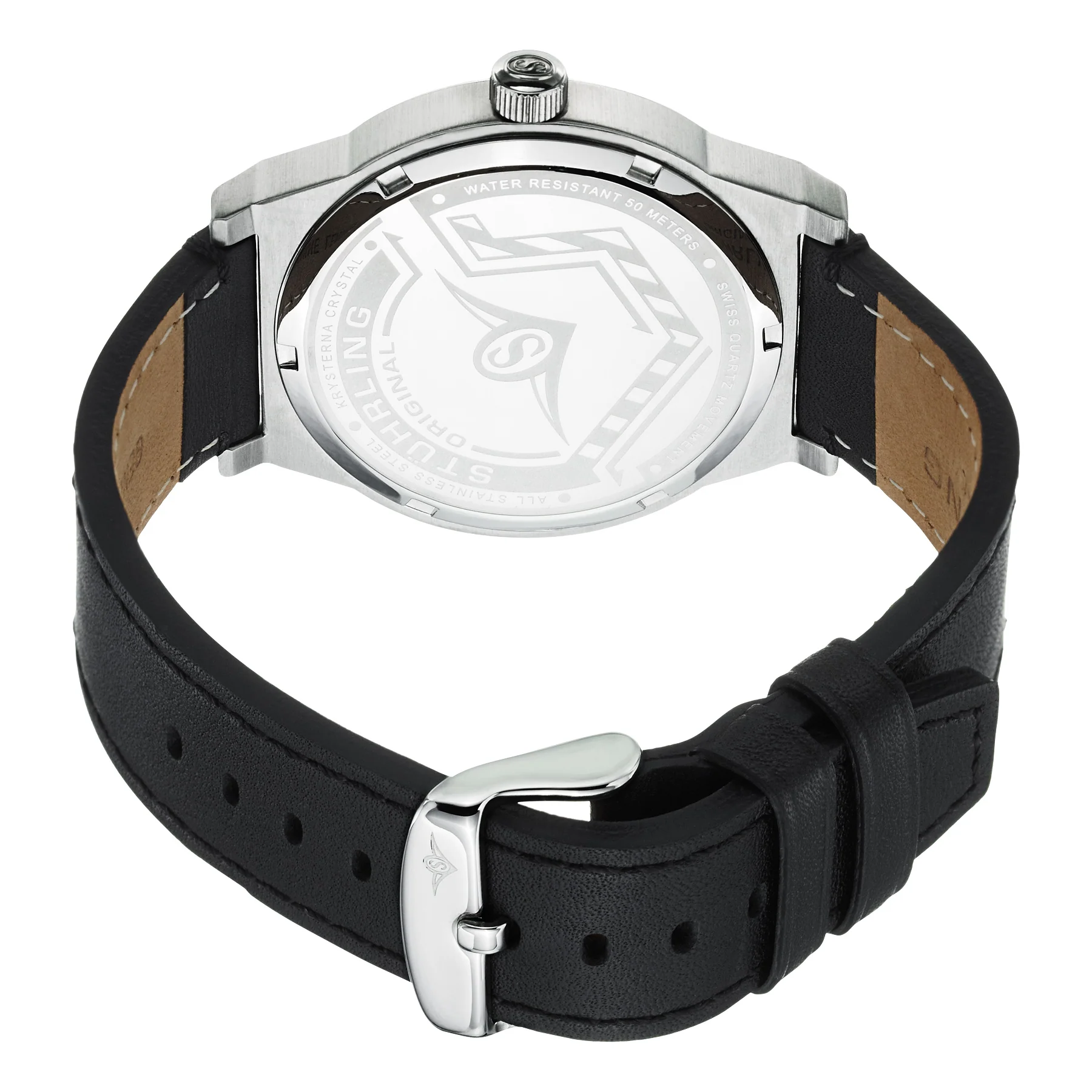 Aviator Black/Leather/White Dial/Silver Case | White Dial - Image 3