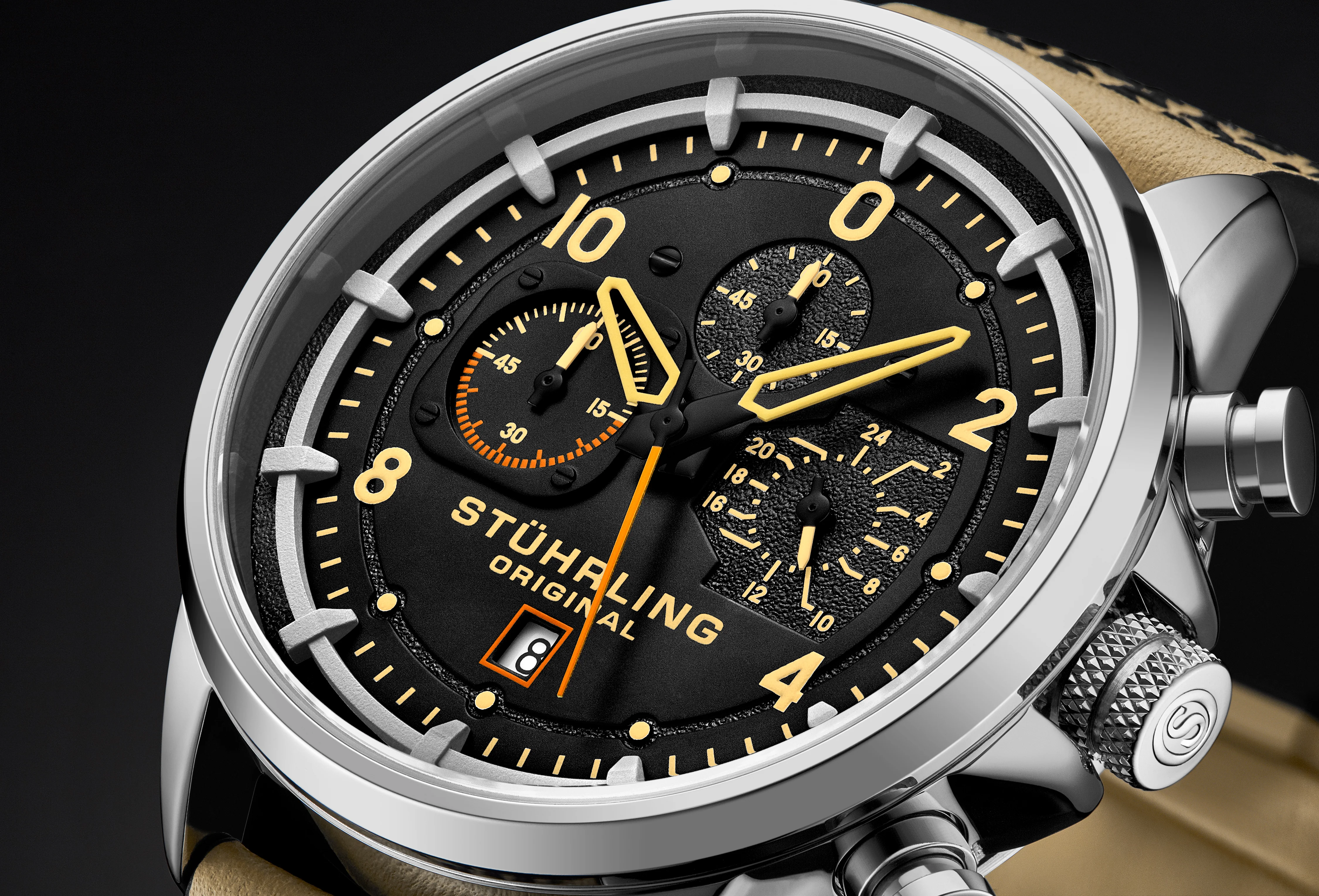Aviator 929 Beige/Leather | Black Dial - Image 3