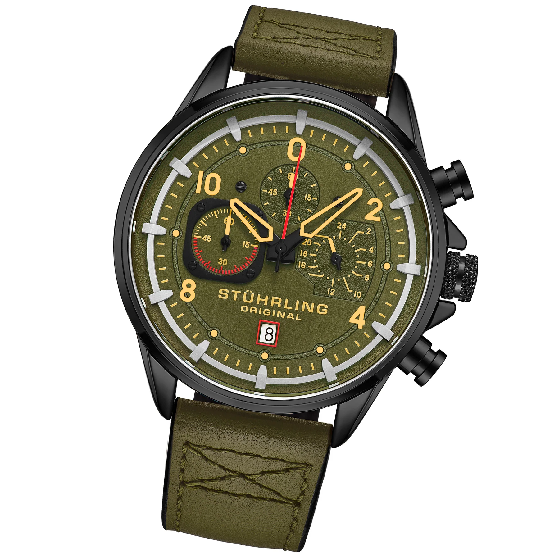 Aviator 929 Watch Green/Leather | Green Dial - Image 2