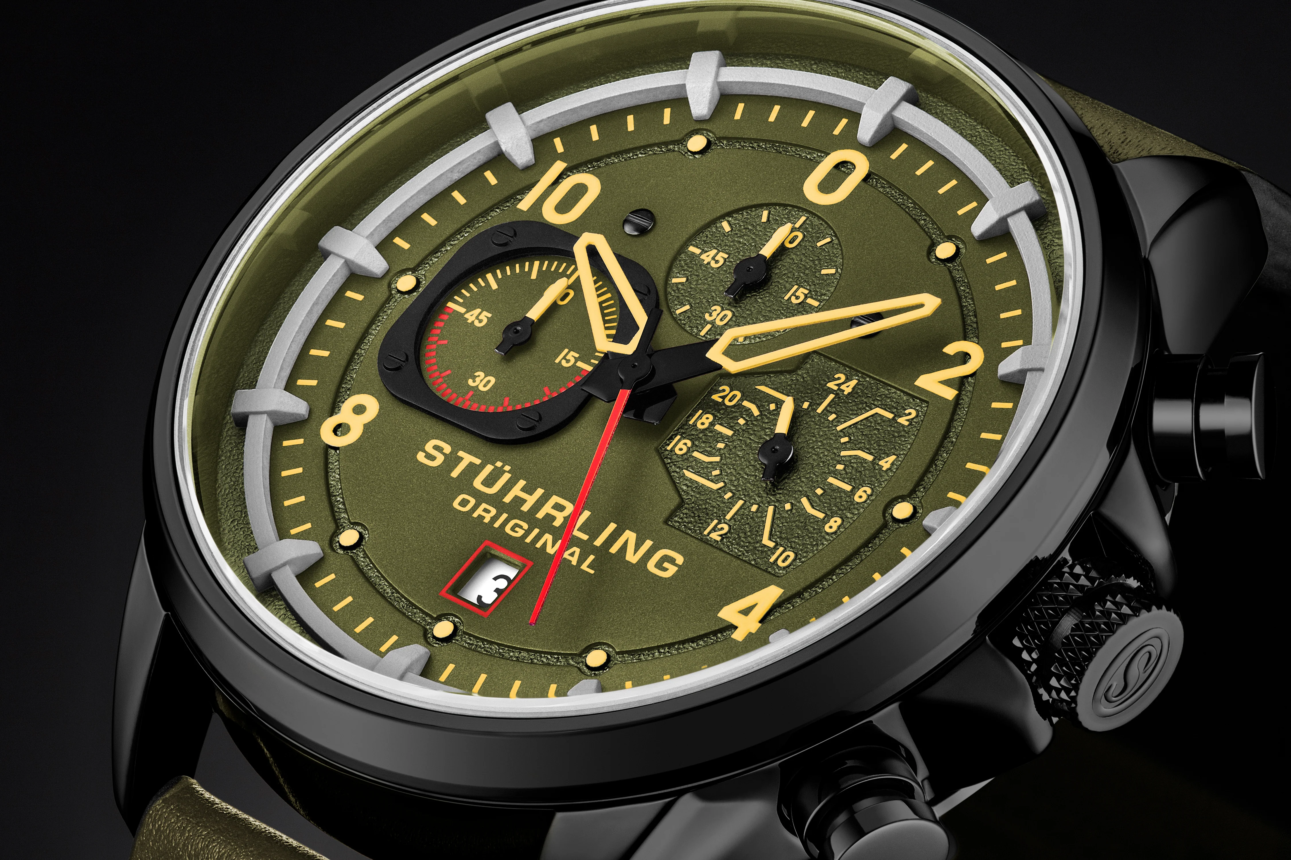 Aviator 929 Watch Green/Leather | Green Dial - Image 4