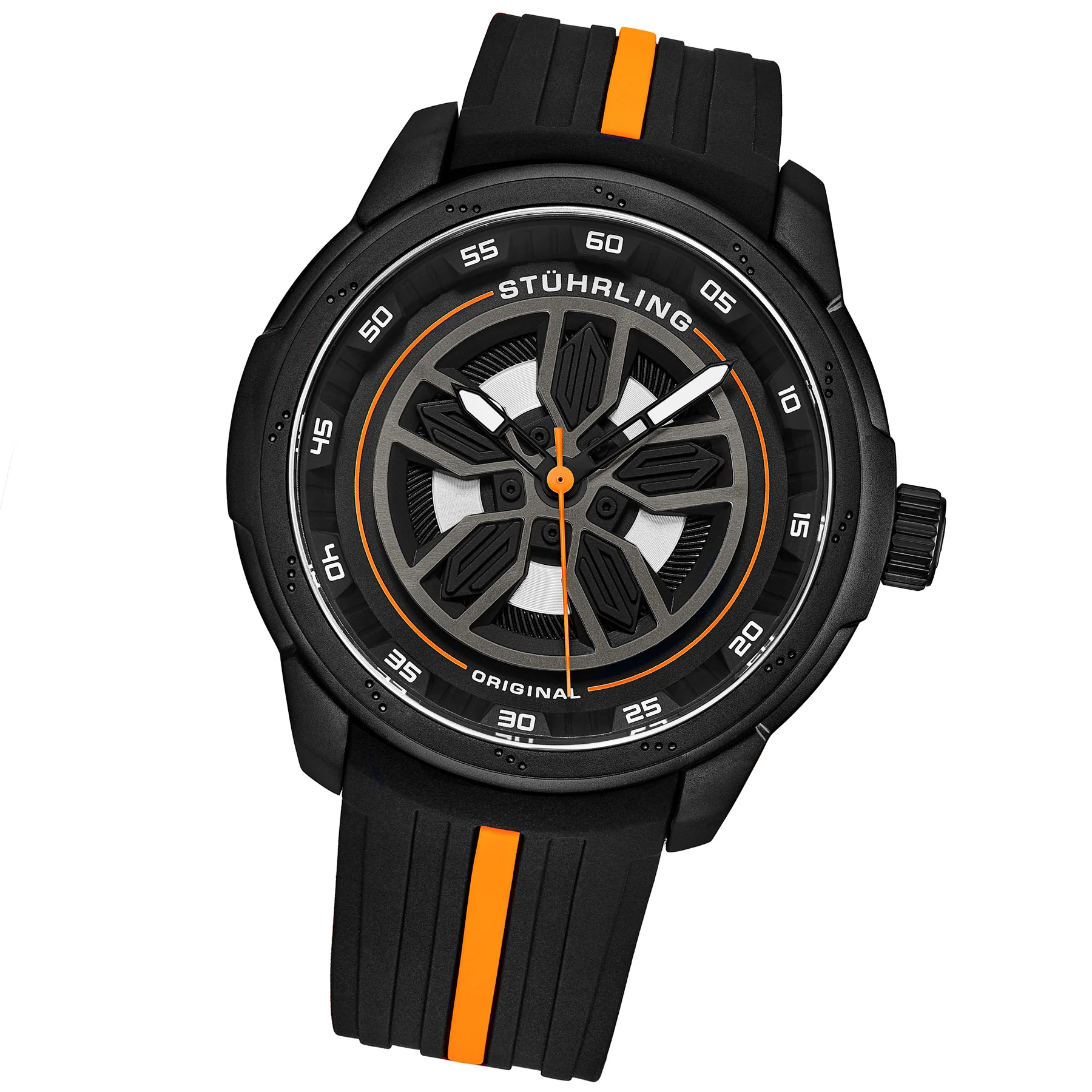 Aviator Black and orange/Rubber/Black/Silver Dial/Black Case | Black Dial - Image 2