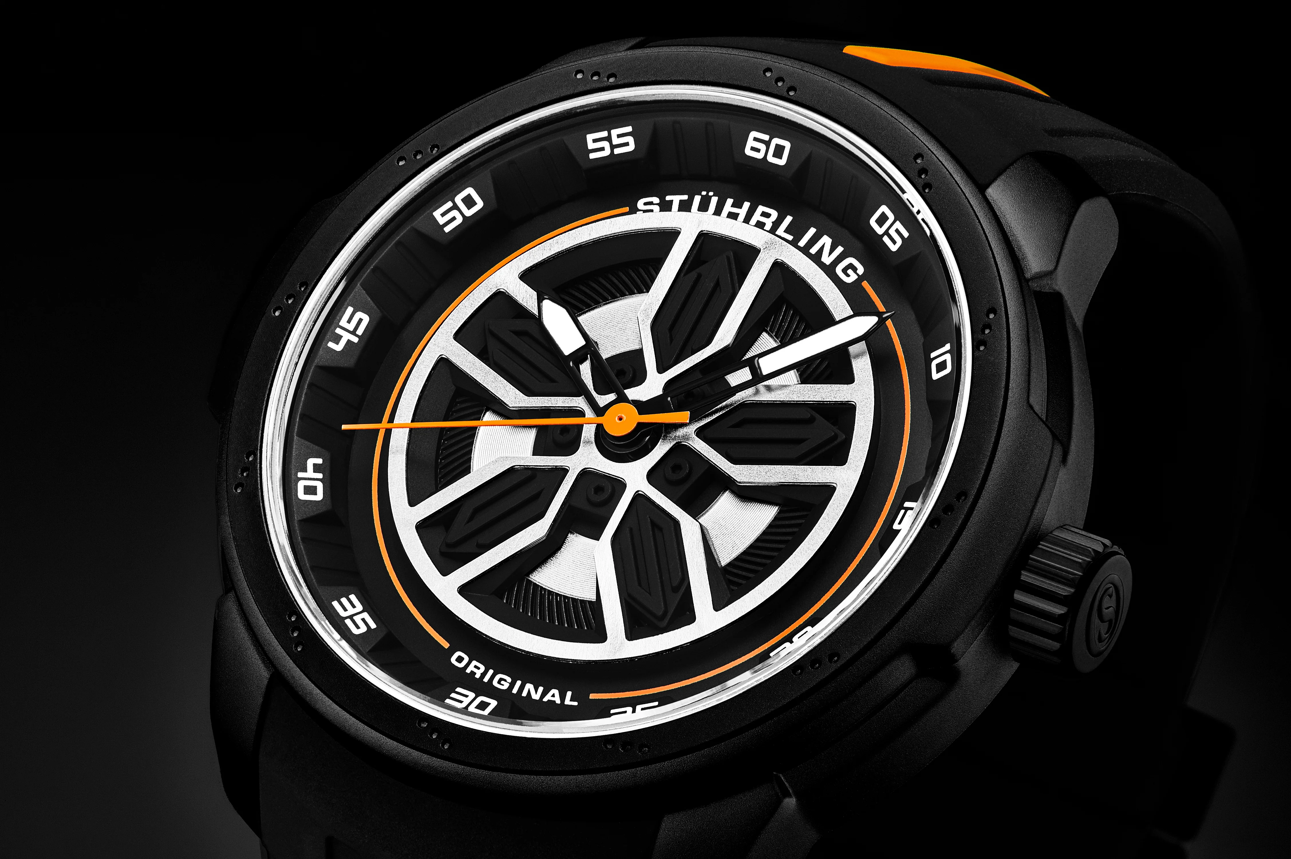 Aviator Black and orange/Rubber/Black/Silver Dial/Black Case | Black Dial - Image 4