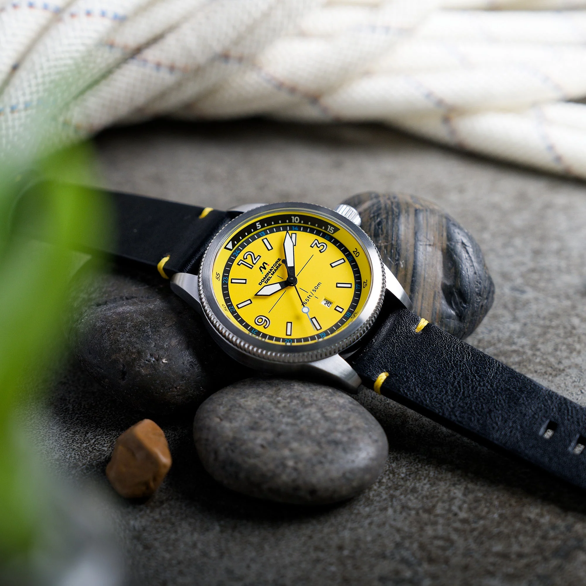 Aviatore Japan Quartz Yellow / Leather | Yellow Dial - Image 2