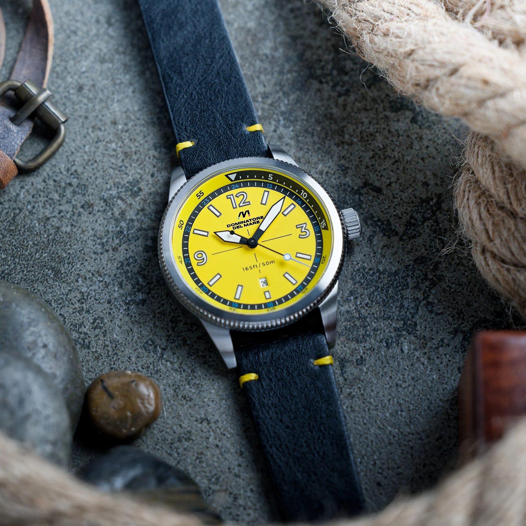 Aviatore Japan Quartz Yellow / Leather | Yellow Dial - Image 3