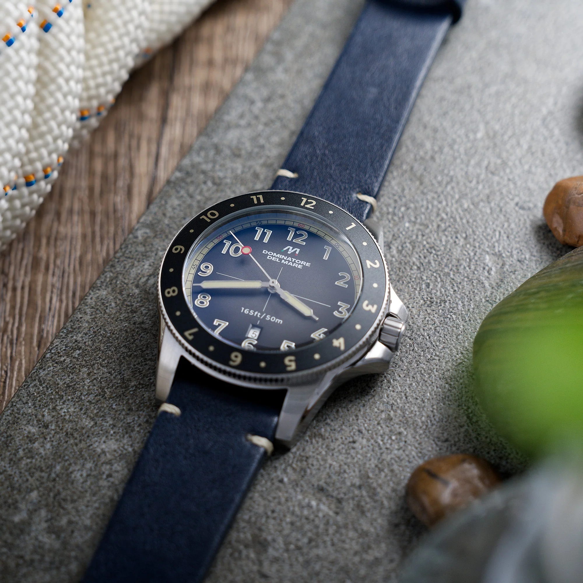 Bandiera Japan Quartz Black & Blue / Leather | Black Dial - Image 2