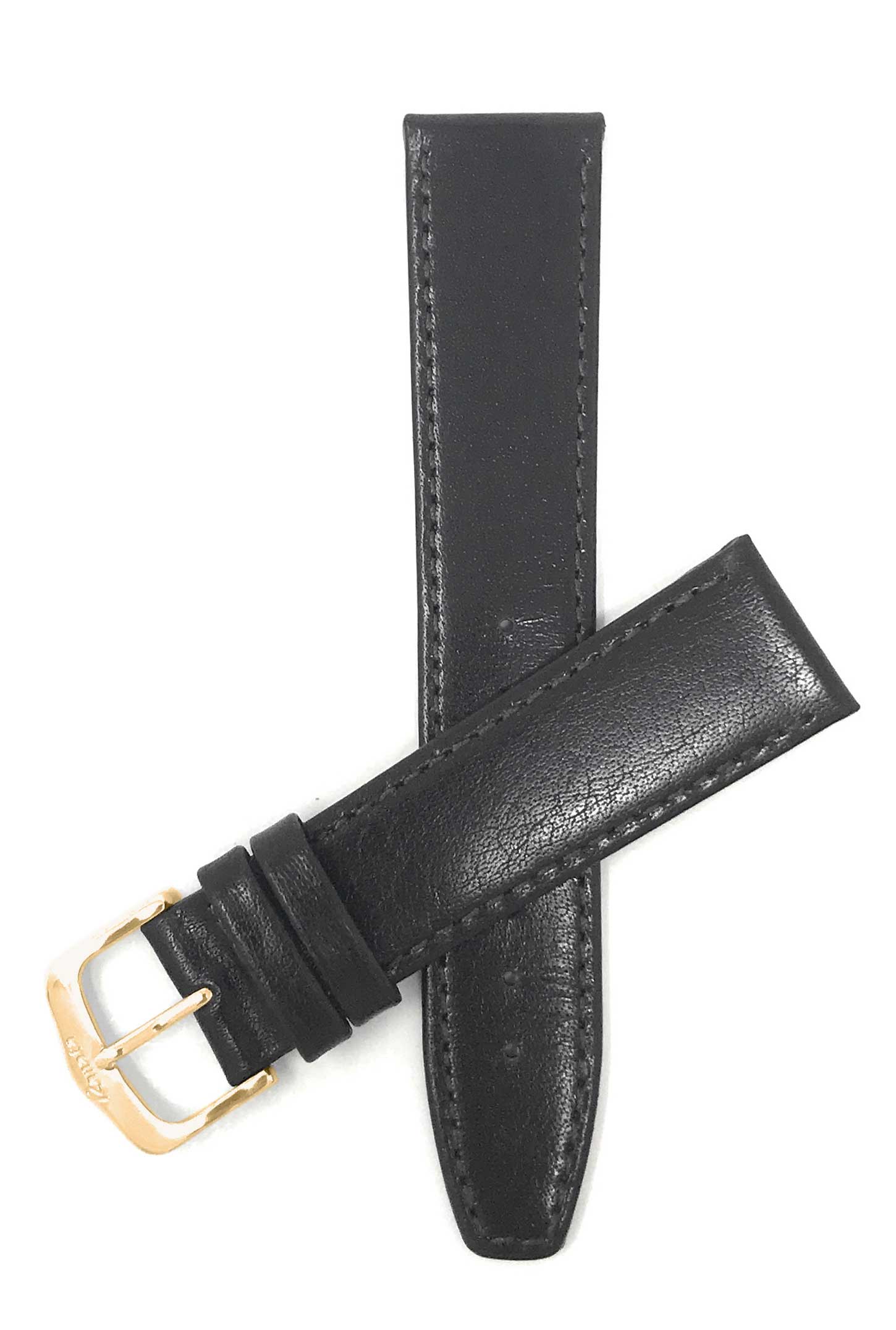 Bandini 18mm Extra long - Brown Italian Leather Watch Band - Classic - Flat 18mm Extra long / Brown / Gold Buckle | Dial