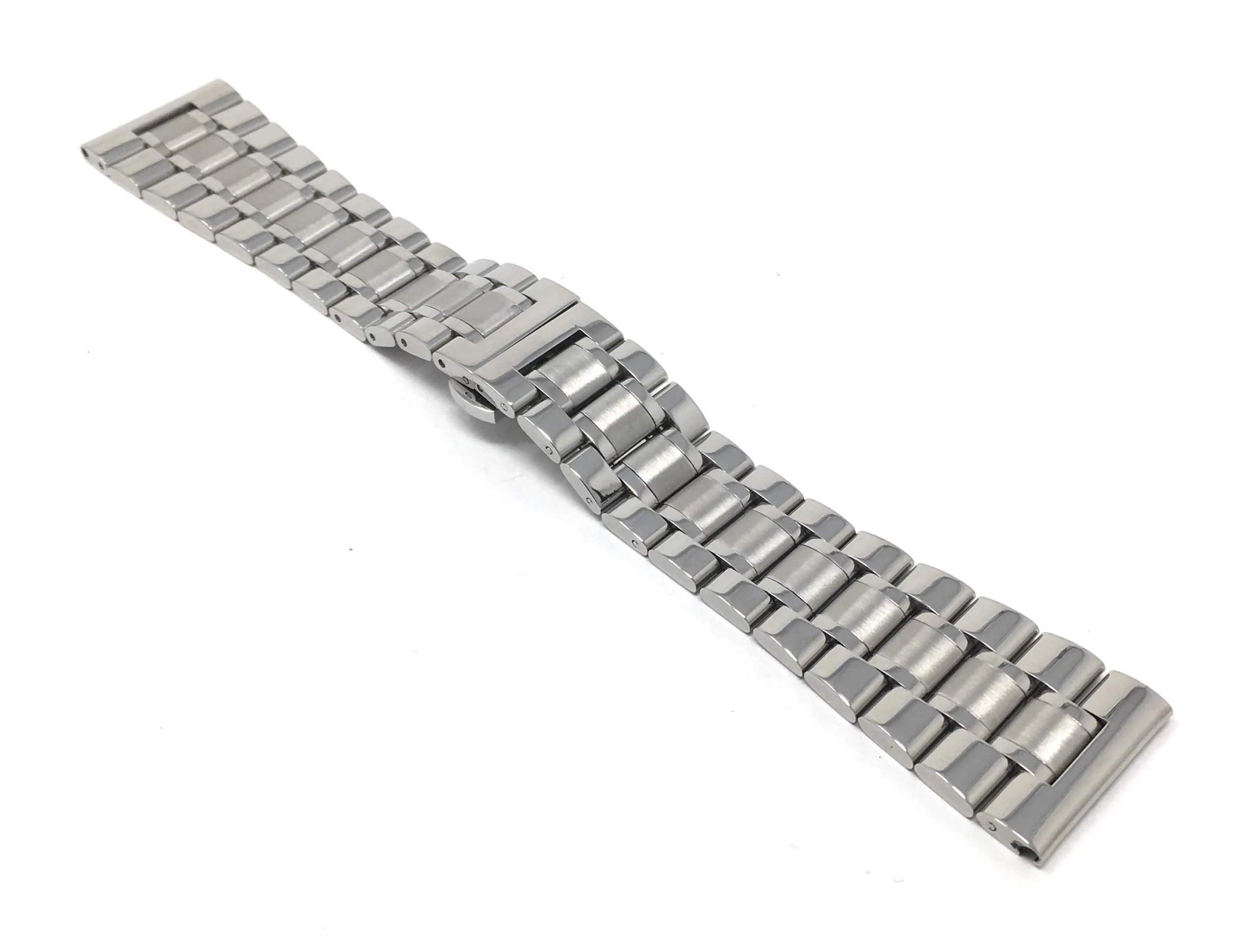 Bandini 22mm Silver Stainless Steel Watch Band - Metal 22mm / Silver / Silver Buckle | Dial