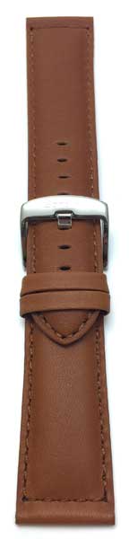 Bandini 26mm Extra long - Tan Italian Leather Watch Band - Classic - Padded 26mm Extra long / Tan / Silver Buckle | Dial